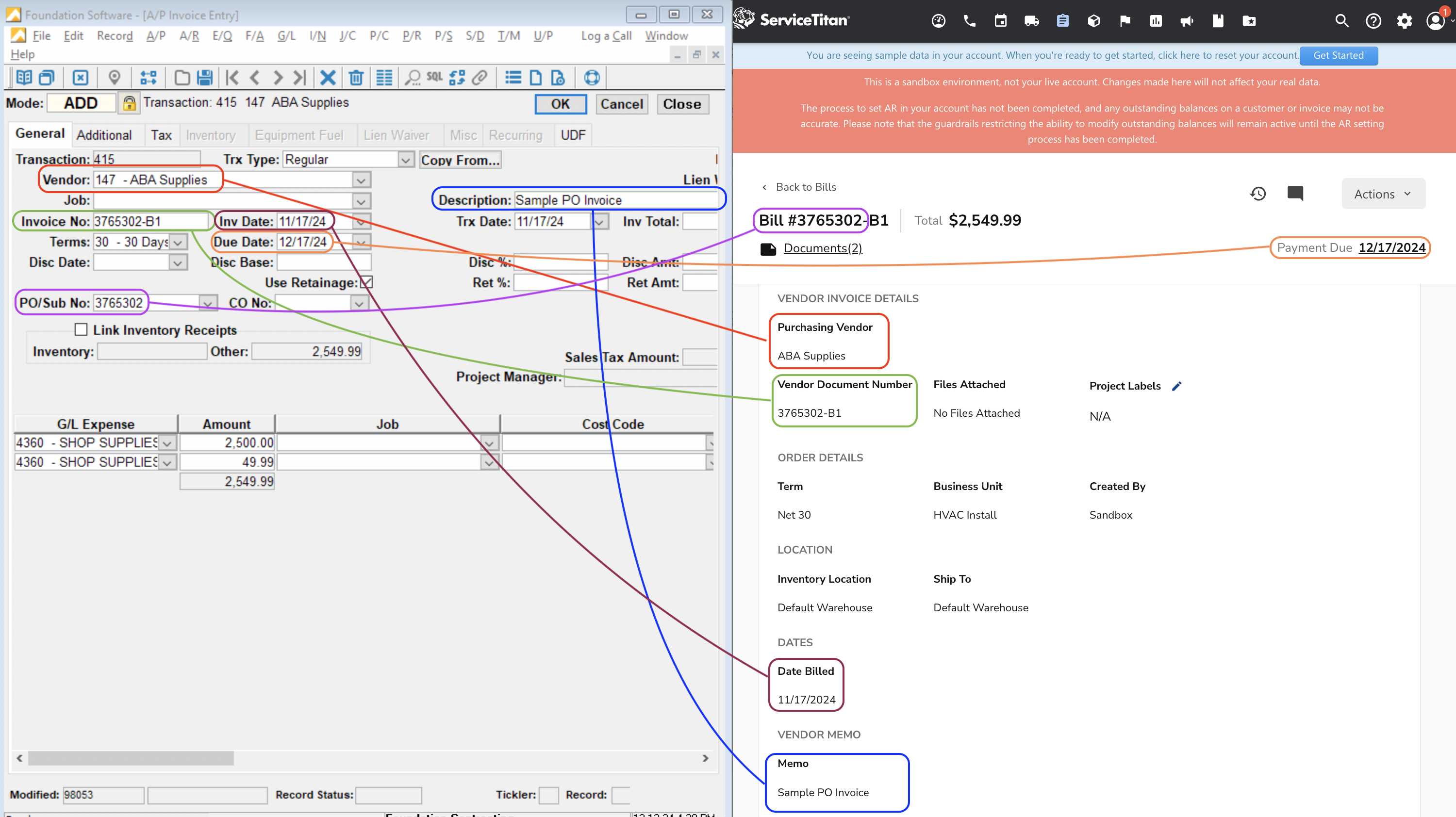 ServiceTitan and Foundation Vendors Visual Mapping