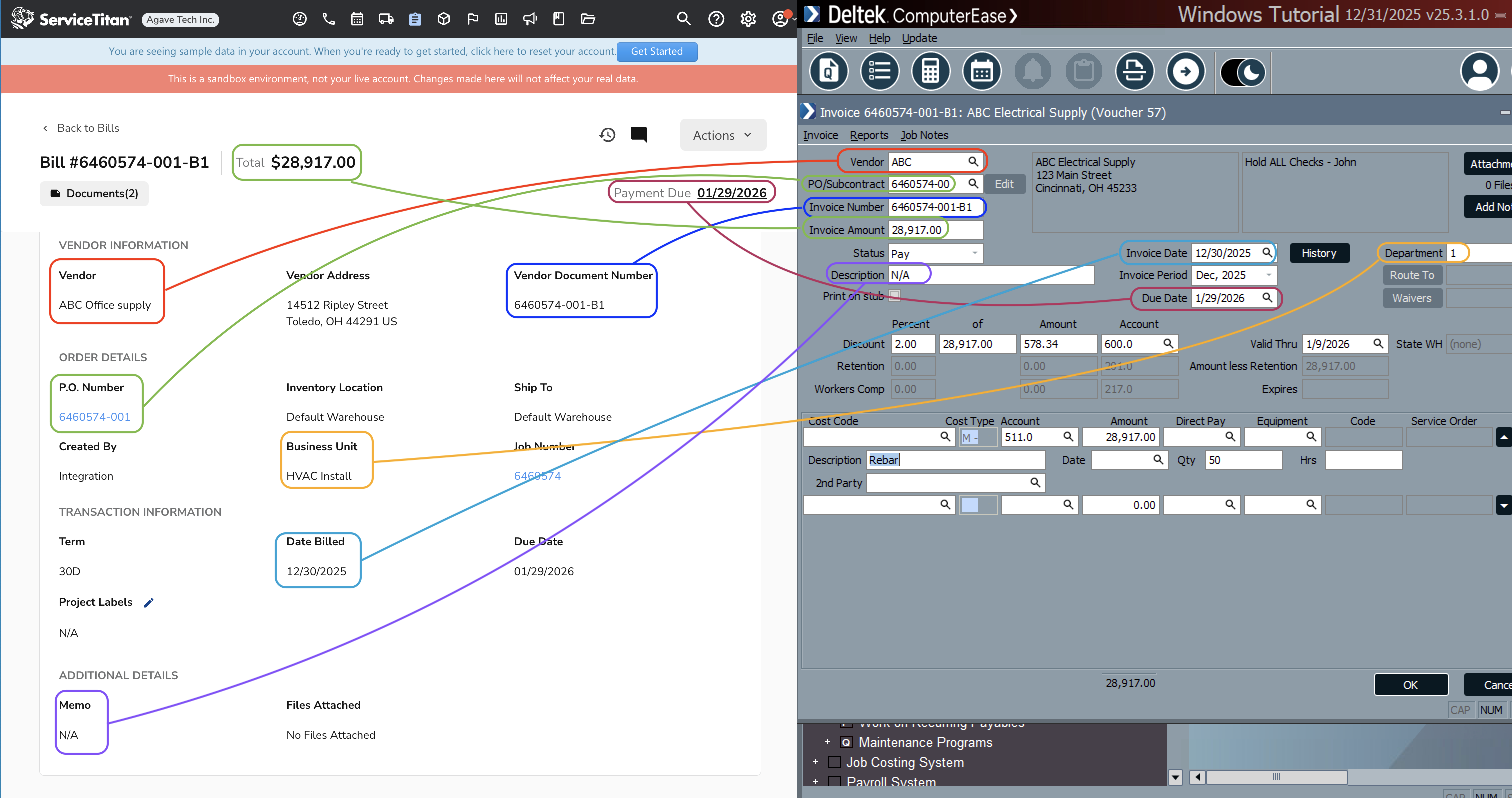 ServiceTitan and Deltek Visual Mapping