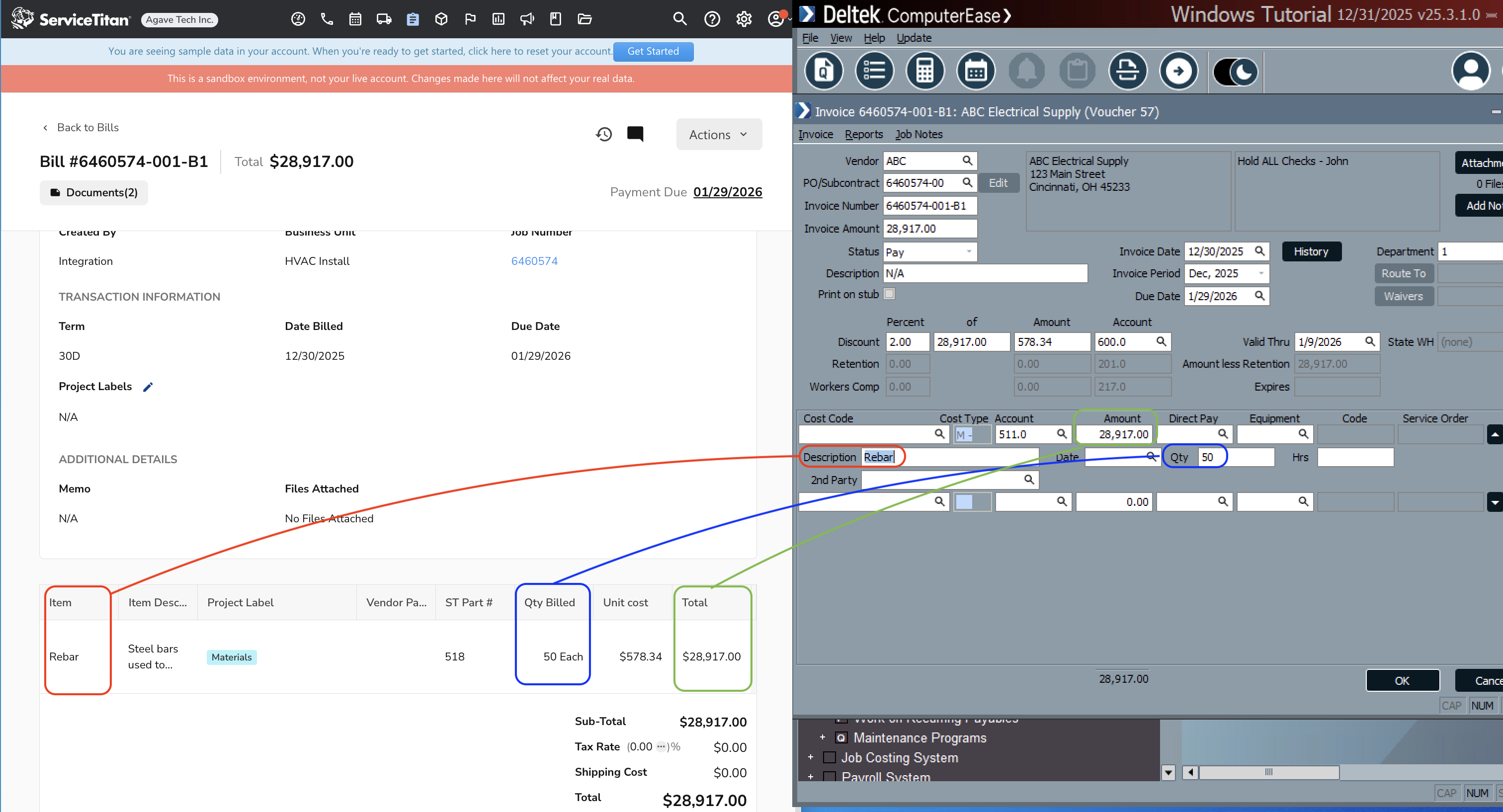 ServiceTitan and Deltek Visual Mapping