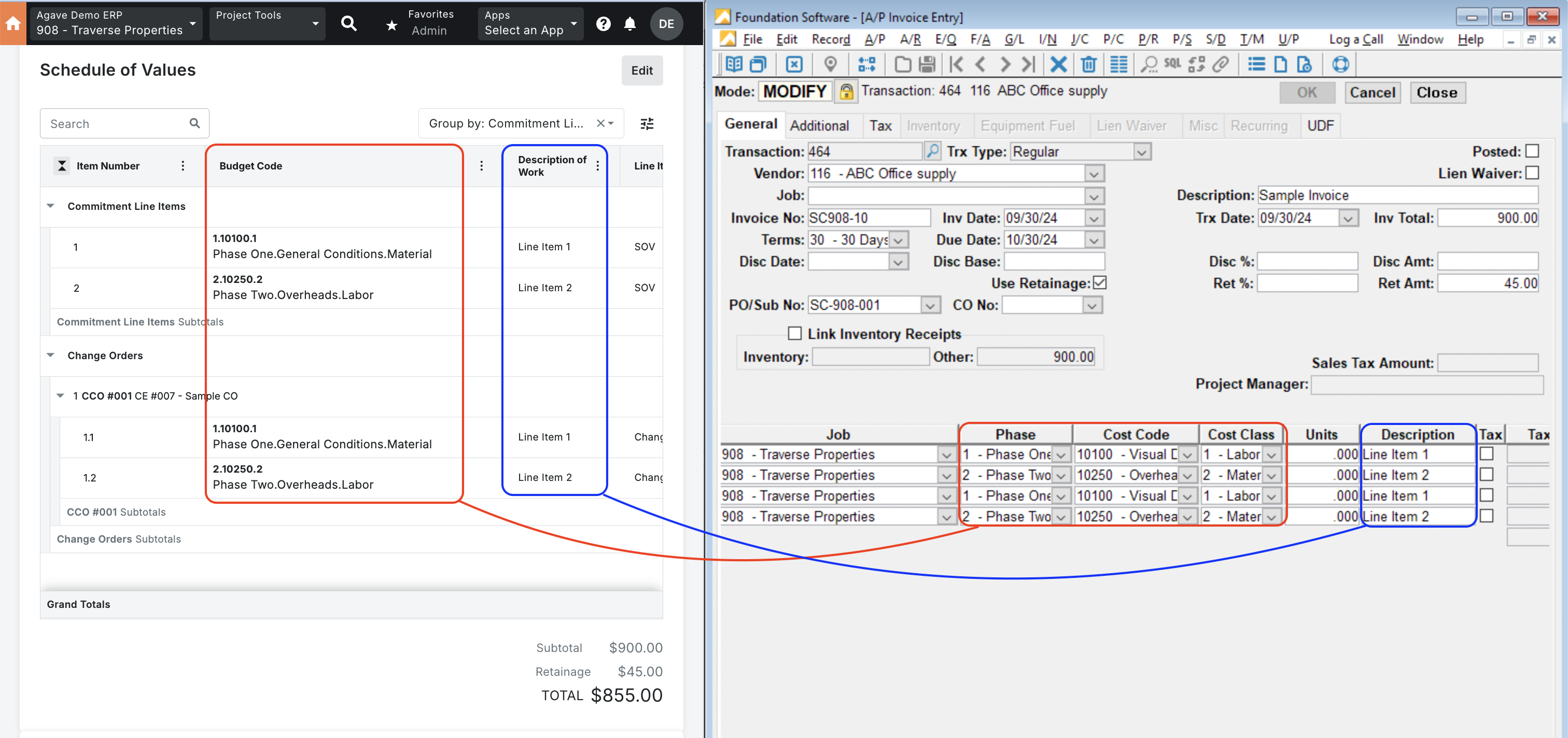 Foundation and Procore Visual Mapping