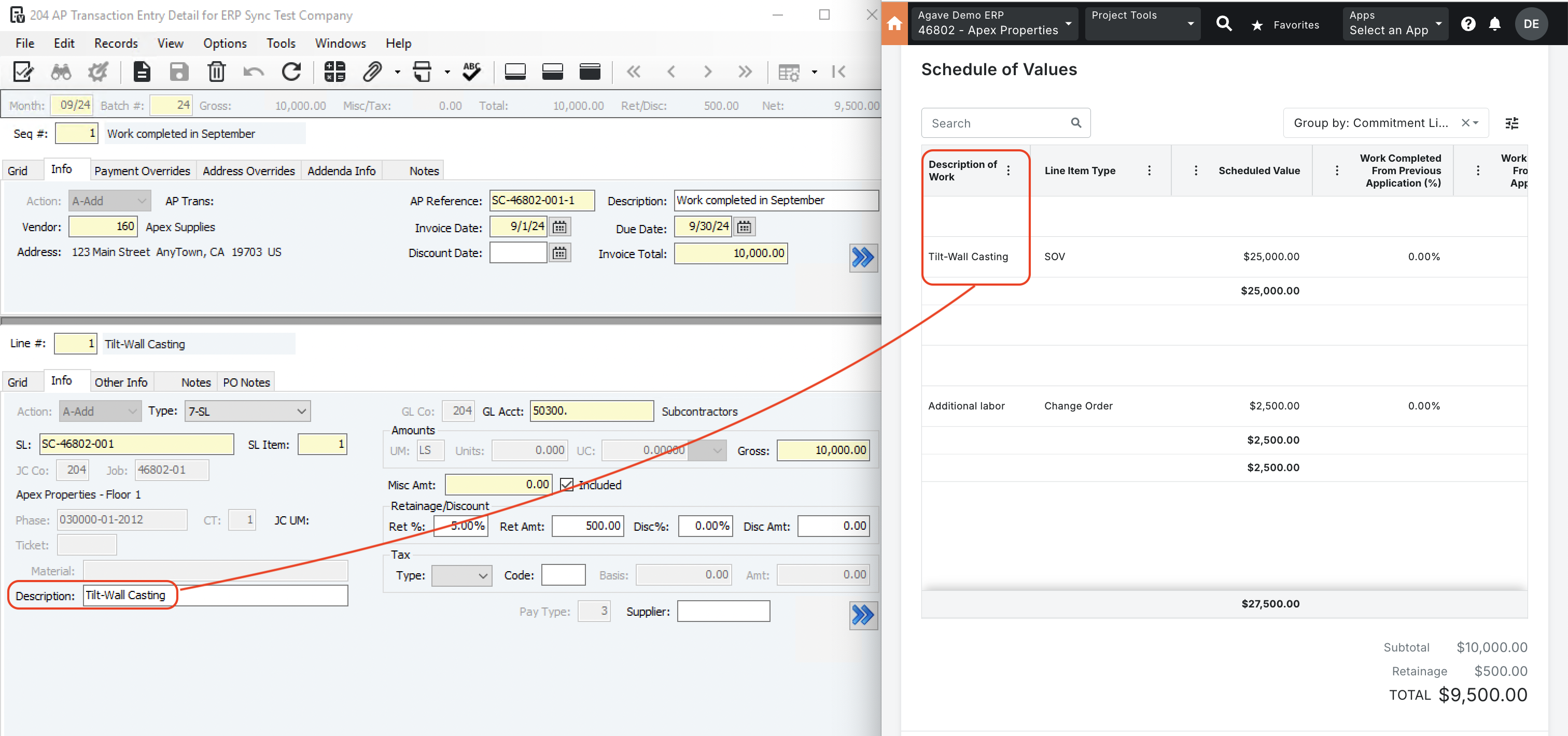 Procore and Vista Visual Mapping