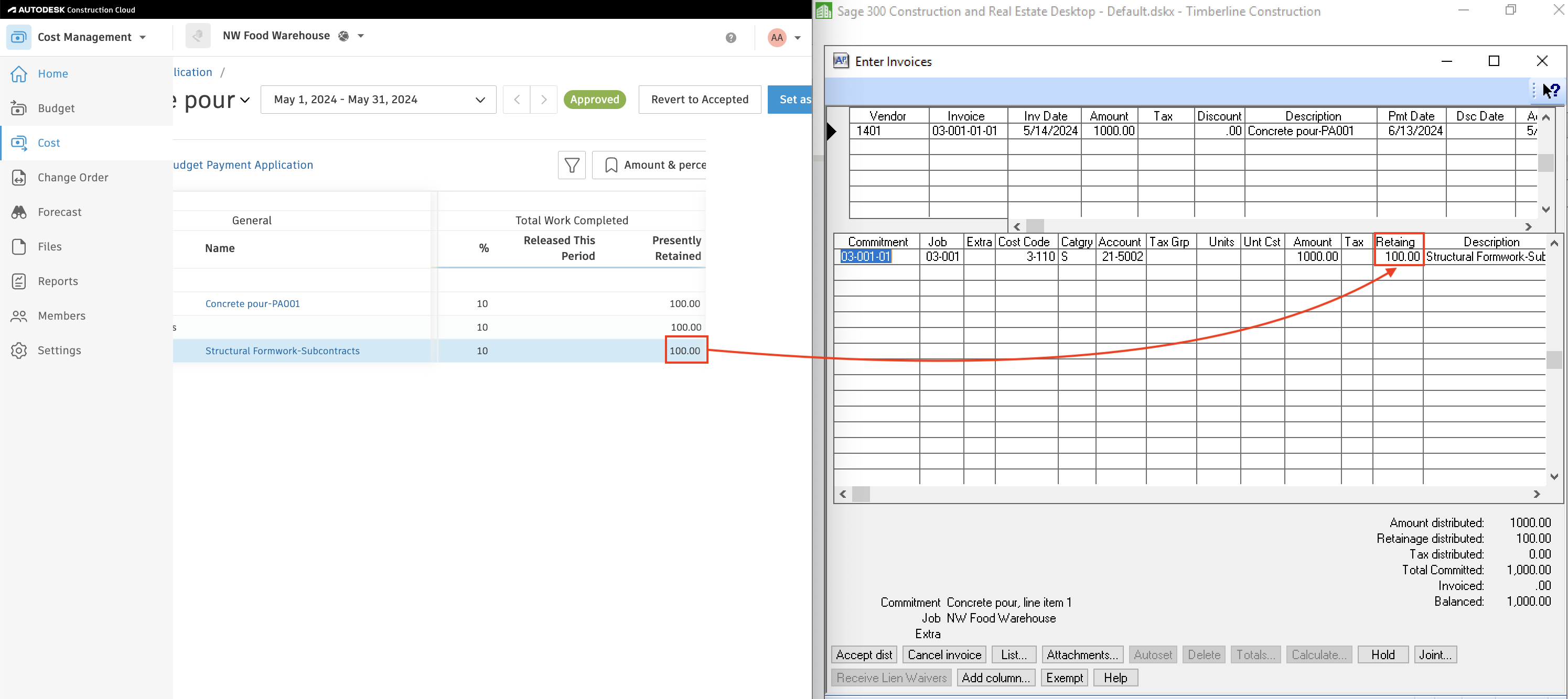 Autodesk Build and Sage 100 Vendors Mapping