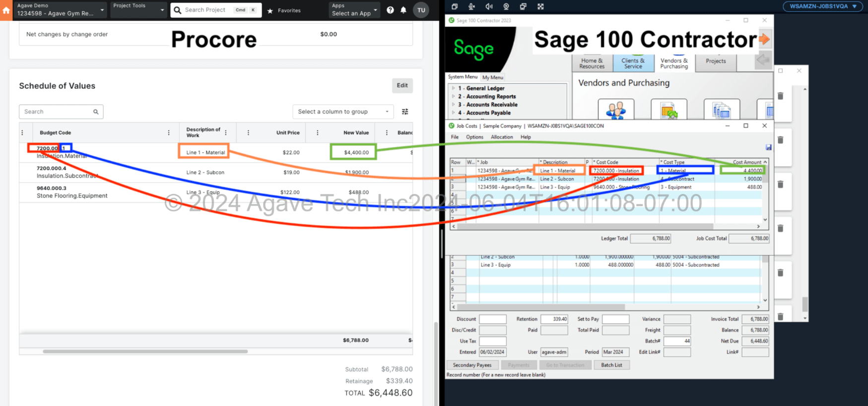 Procore and Sage 100 AP Invoices Mapping 4