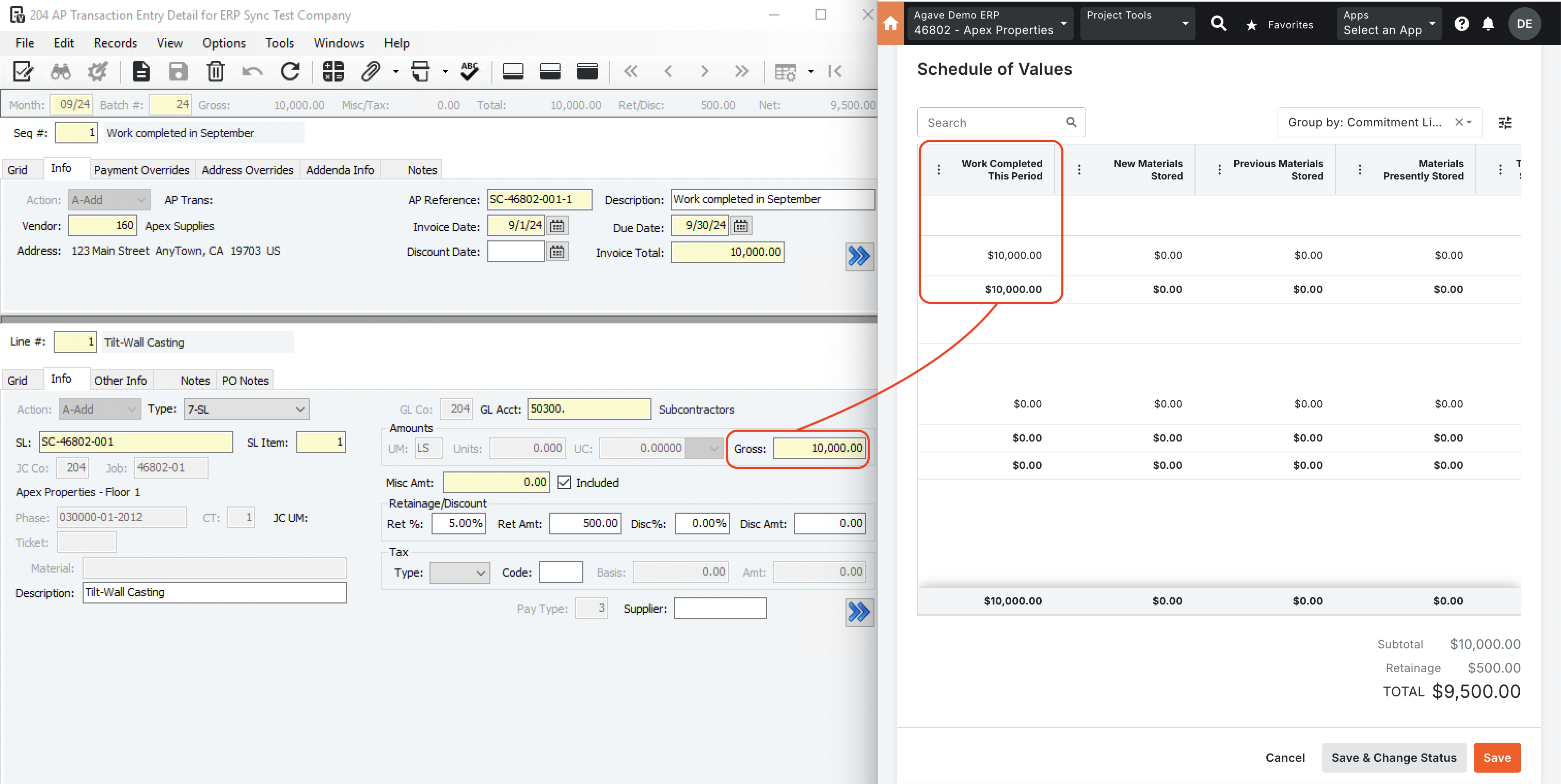 Procore and Vista Visual Mapping