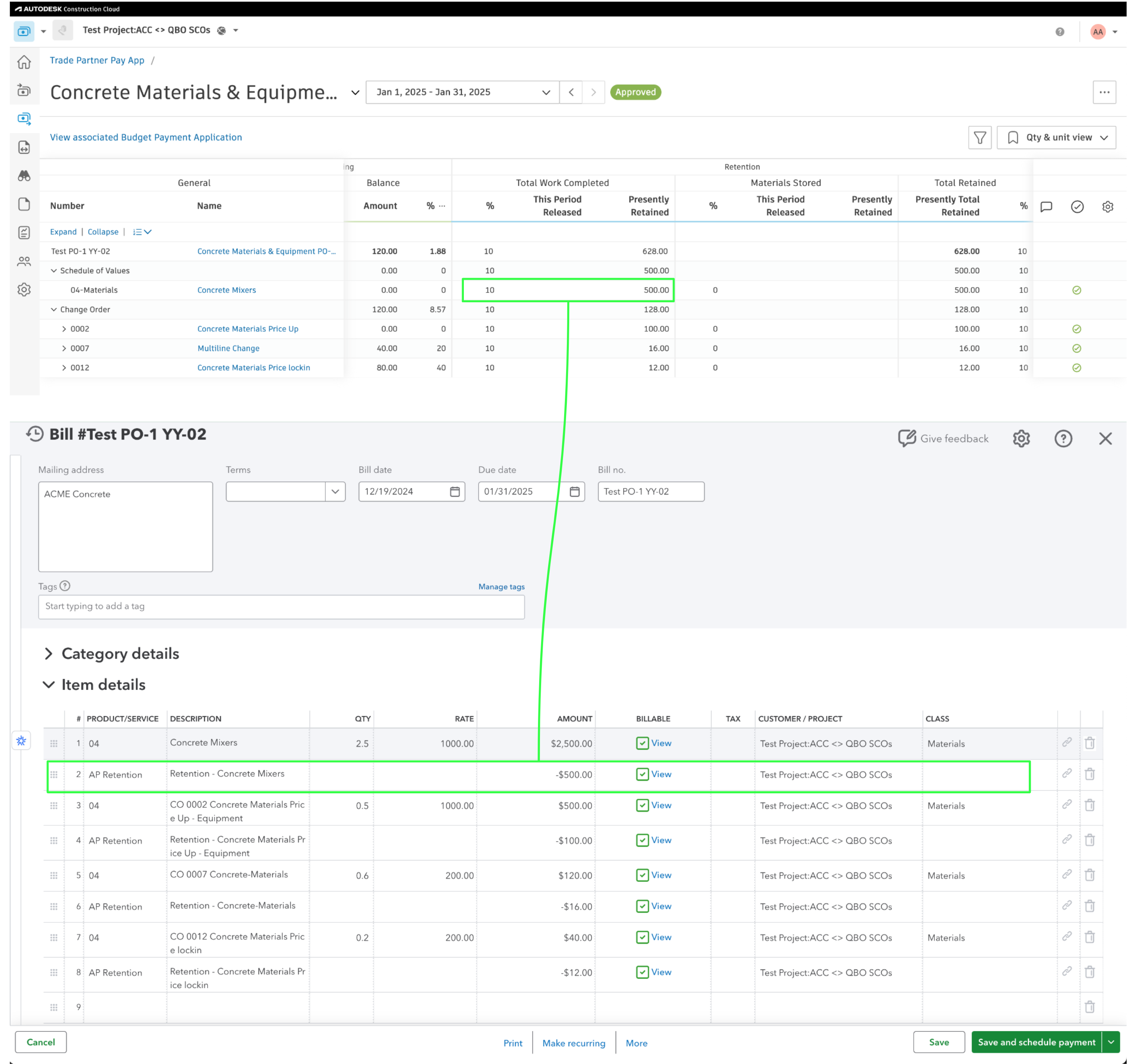 Autodesk Build and QuickBooks Online Purchase Orders Visual Mapping 2