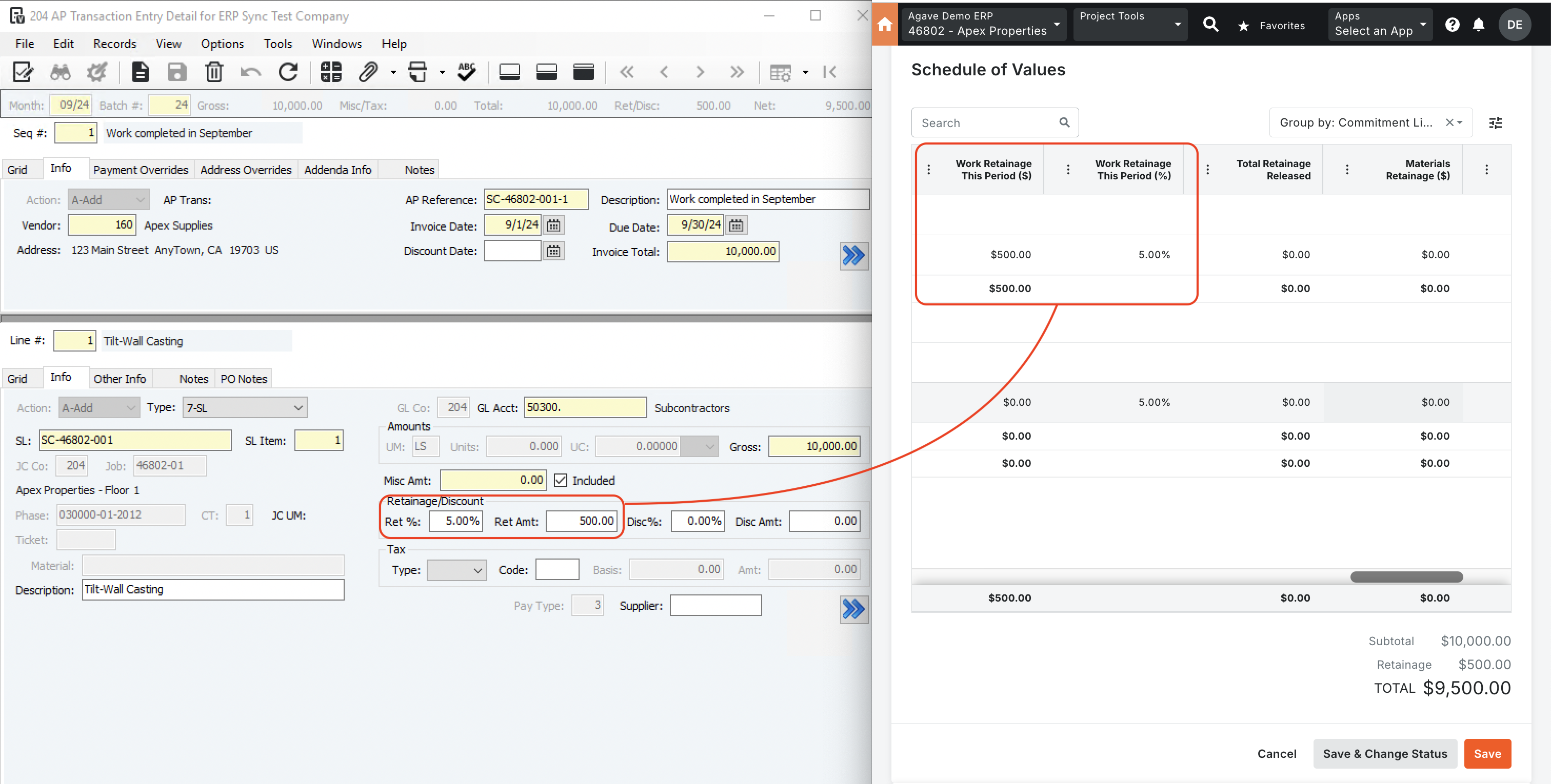 Procore and Vista Visual Mapping