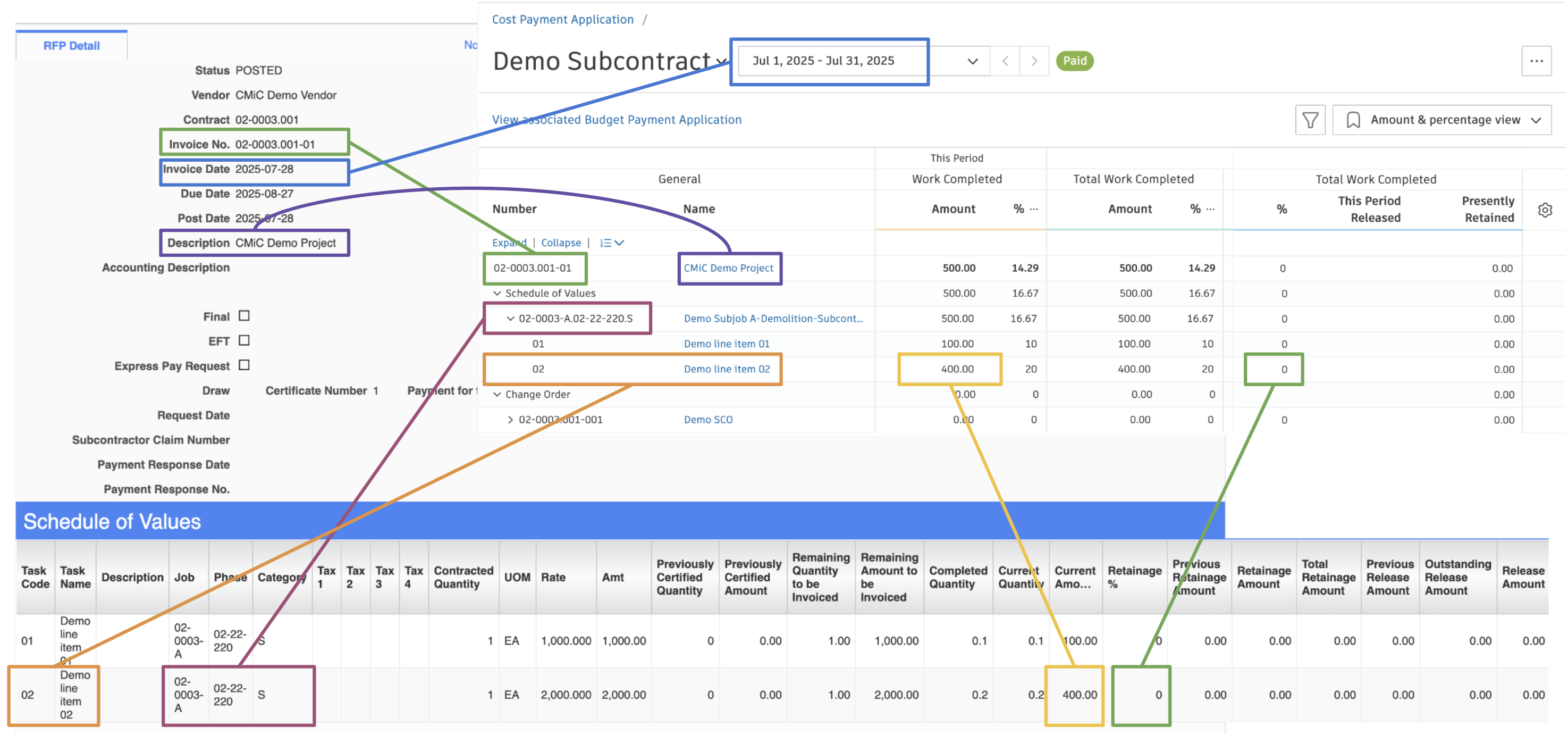 Autodesk Build and CMiC AP Payments Mapping