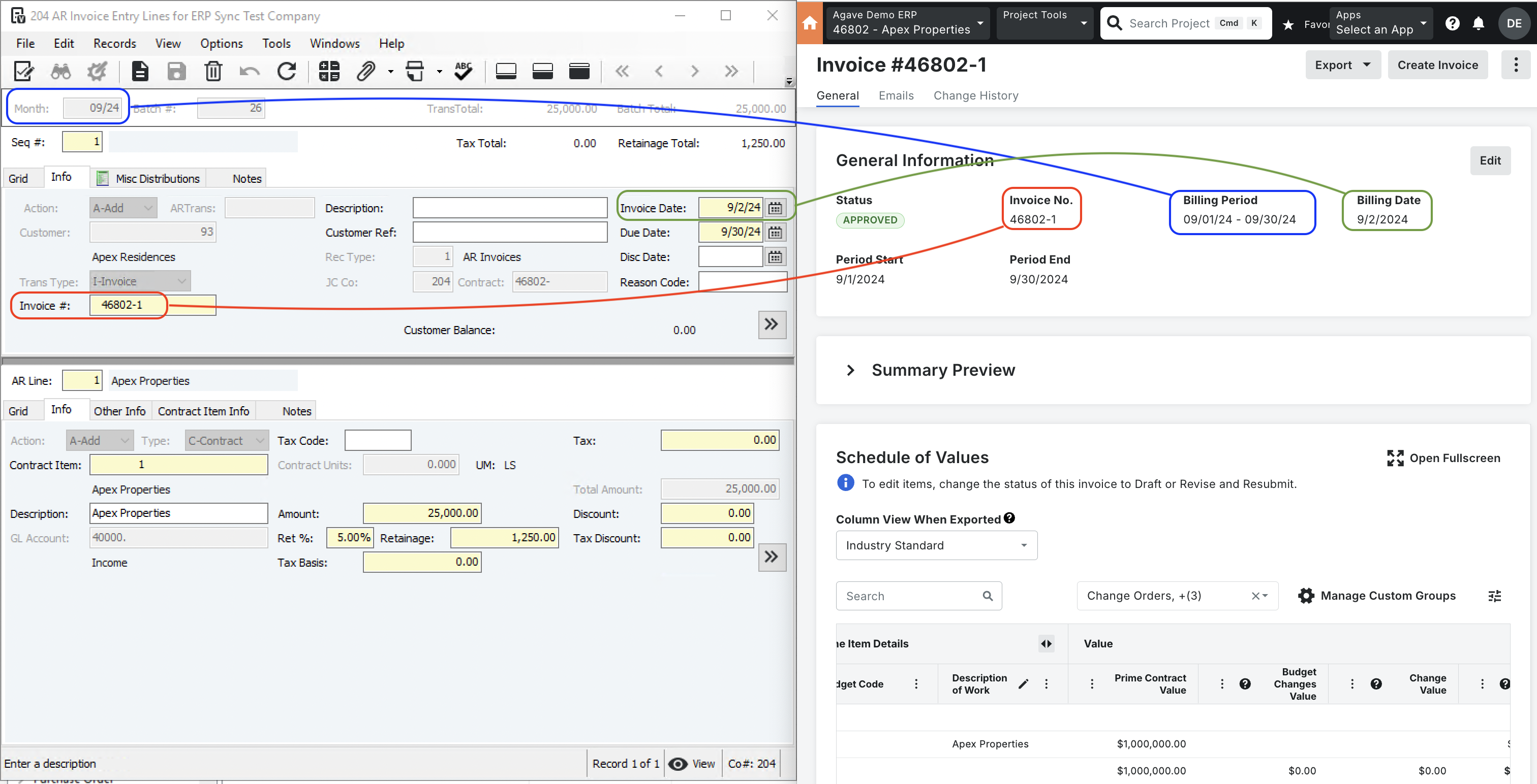 Procore and Vista Visual Mapping