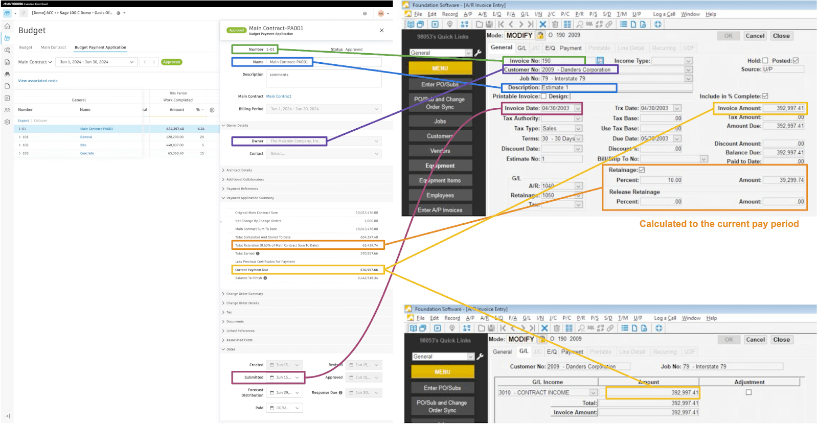 Autodesk Build and Foundation AR Invoices Visual Mapping