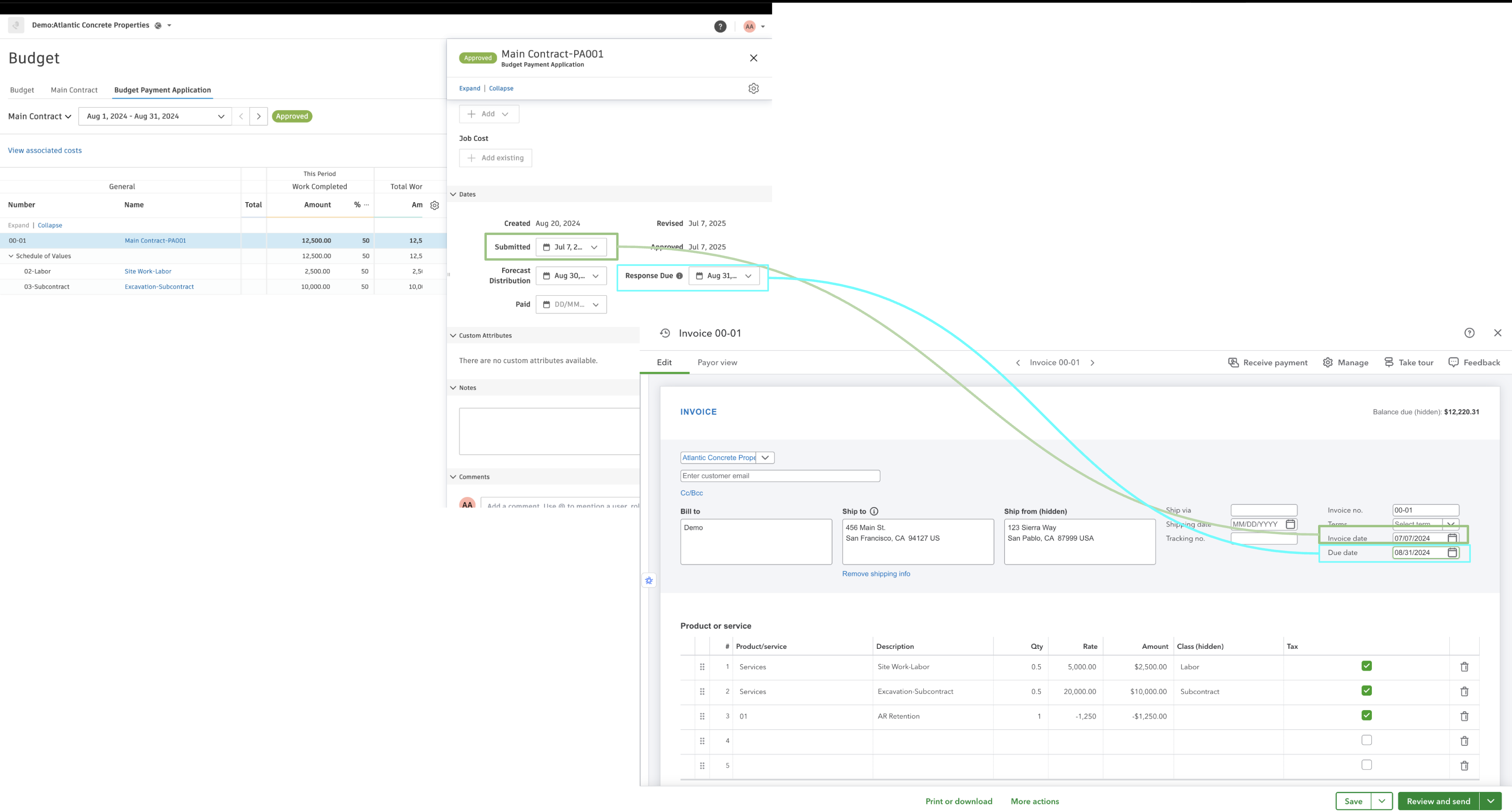 Autodesk Build and QuickBooks Online AR Invoices Visual Mapping 2