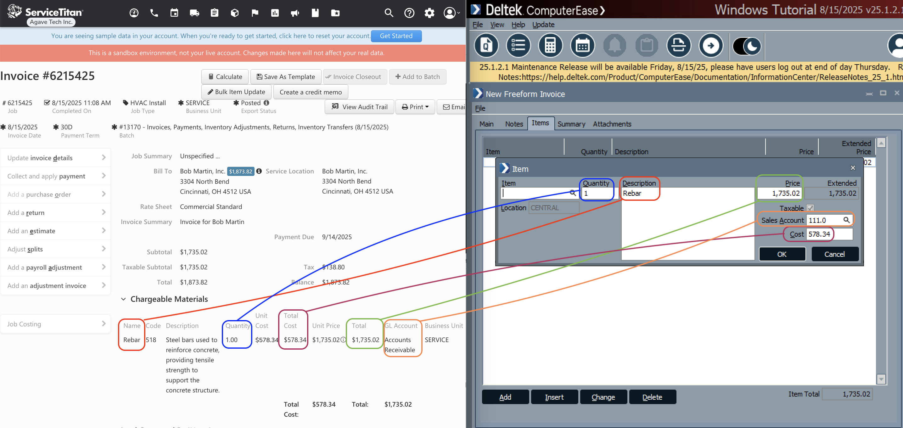 ServiceTitan and Deltek Customers Visual Mapping