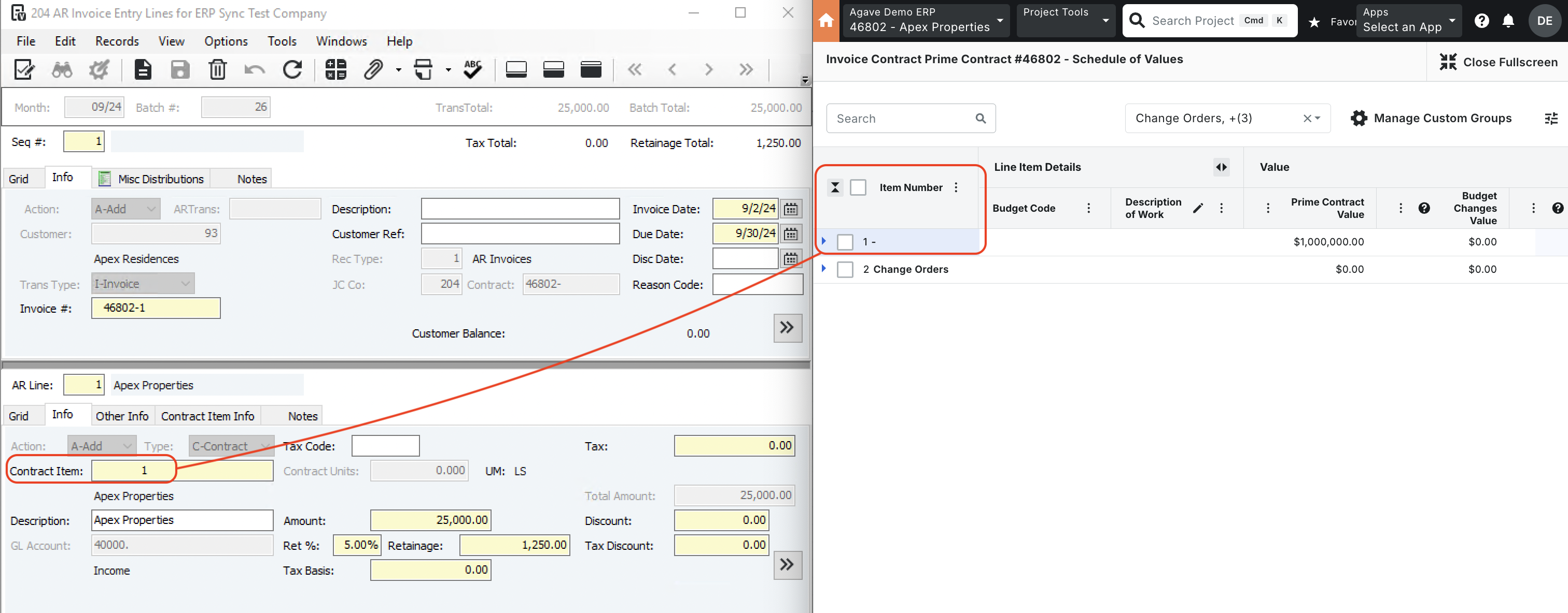 Procore and Vista Visual Mapping