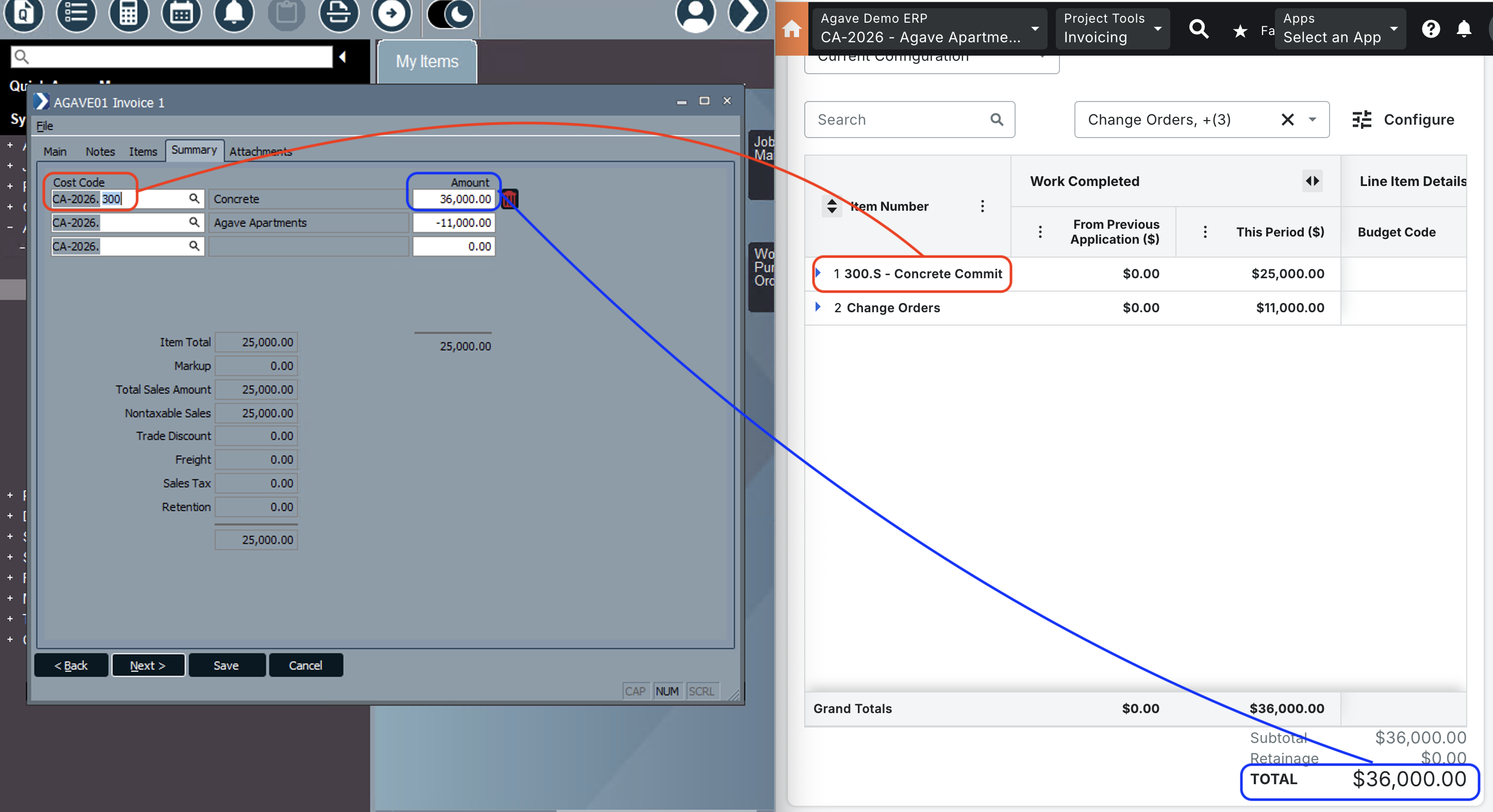 Procore and ComputerEase AR Invoice Visual Mapping