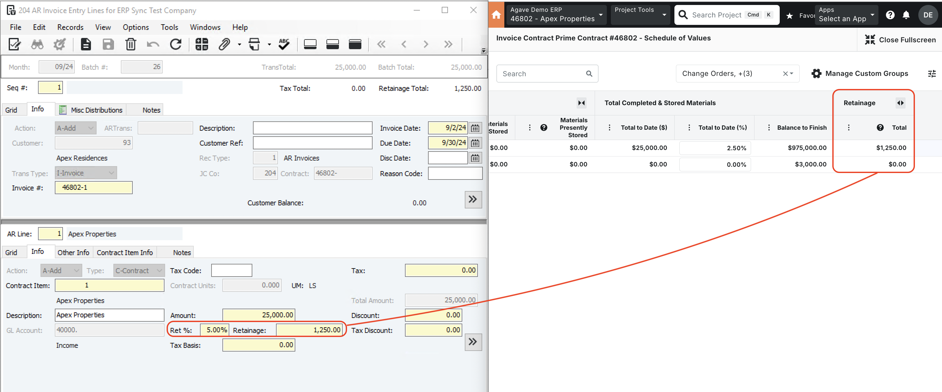 Procore and Vista Visual Mapping