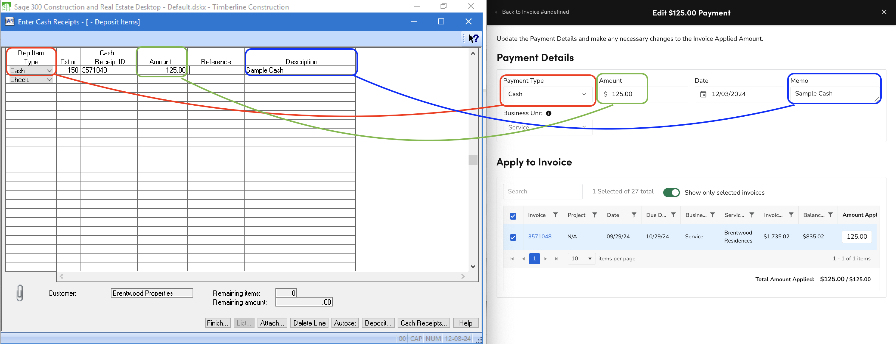 ServiceTitan and Sage 300 CRE AR Invoices Visual Mapping