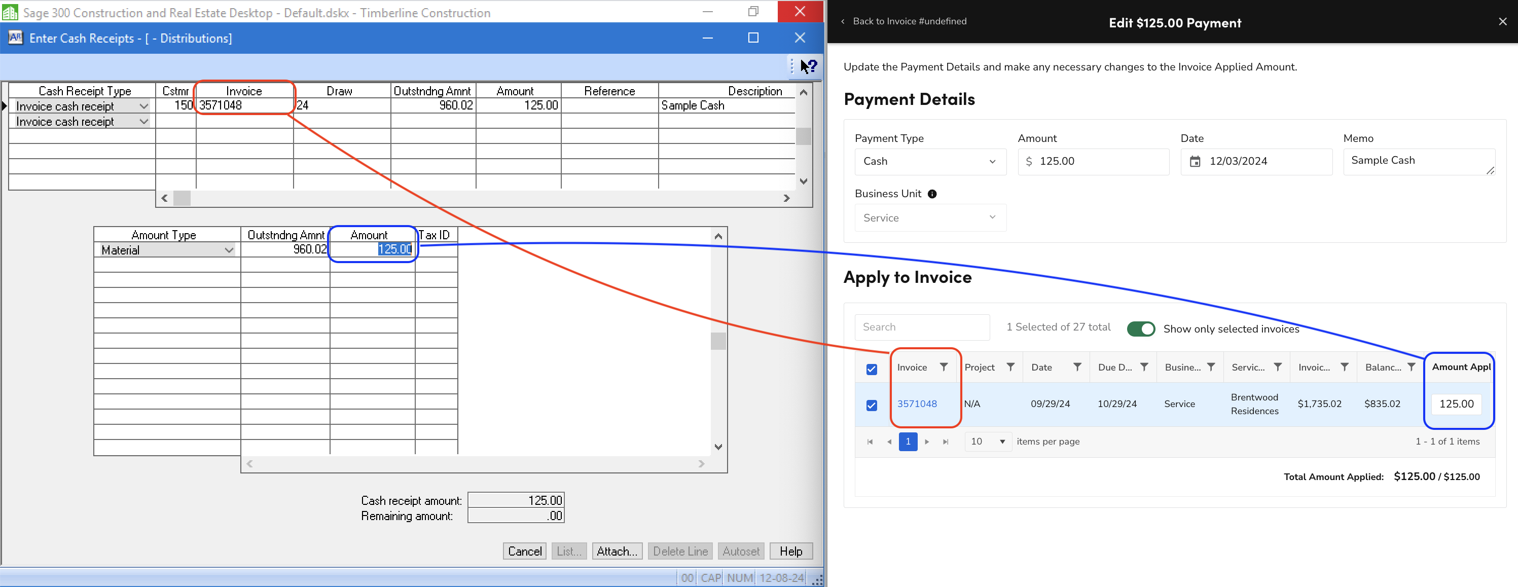 ServiceTitan and Sage 300 CRE AR Invoices Visual Mapping