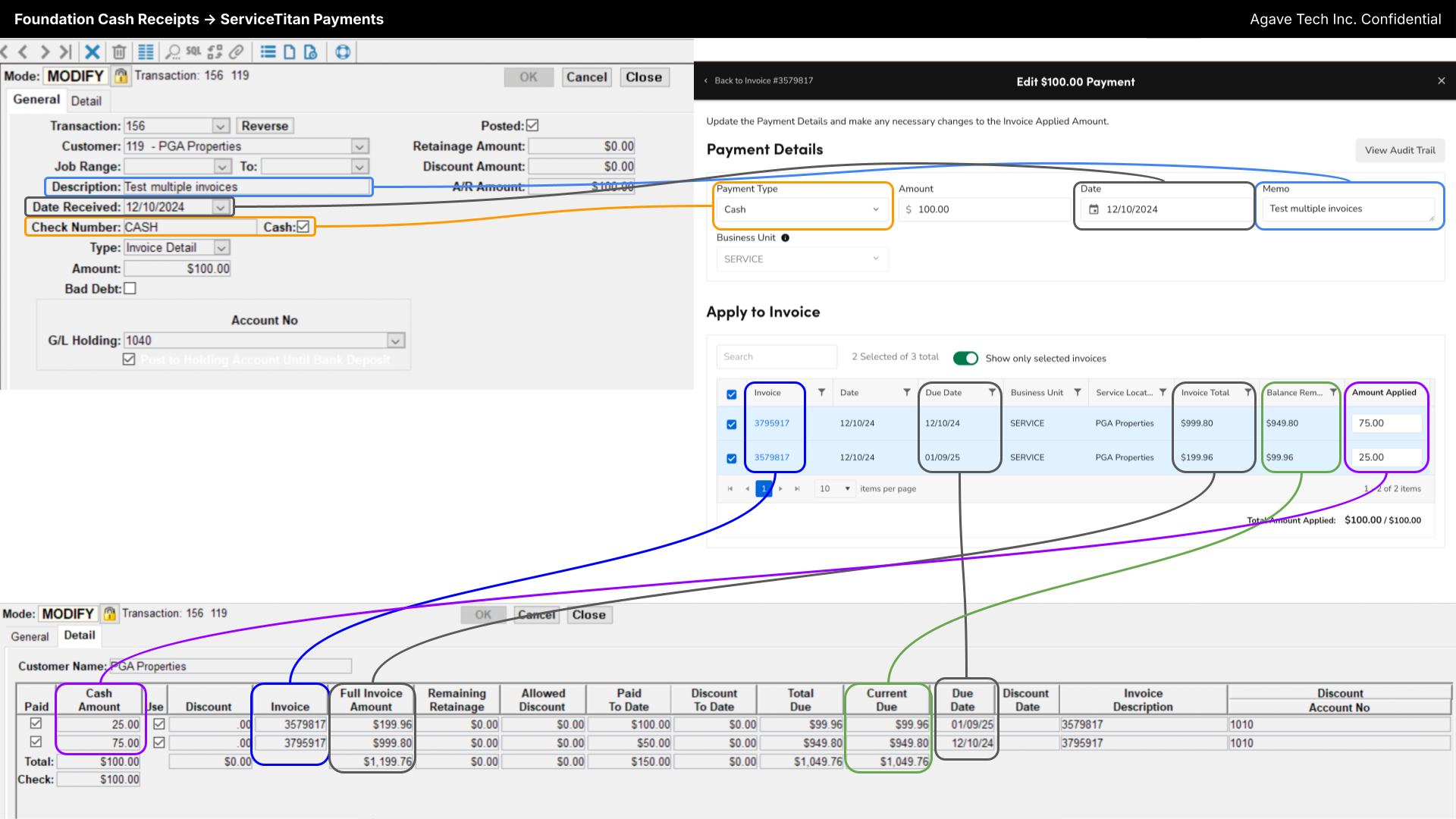 ServiceTitan and Foundation AR Payments Visual Mapping