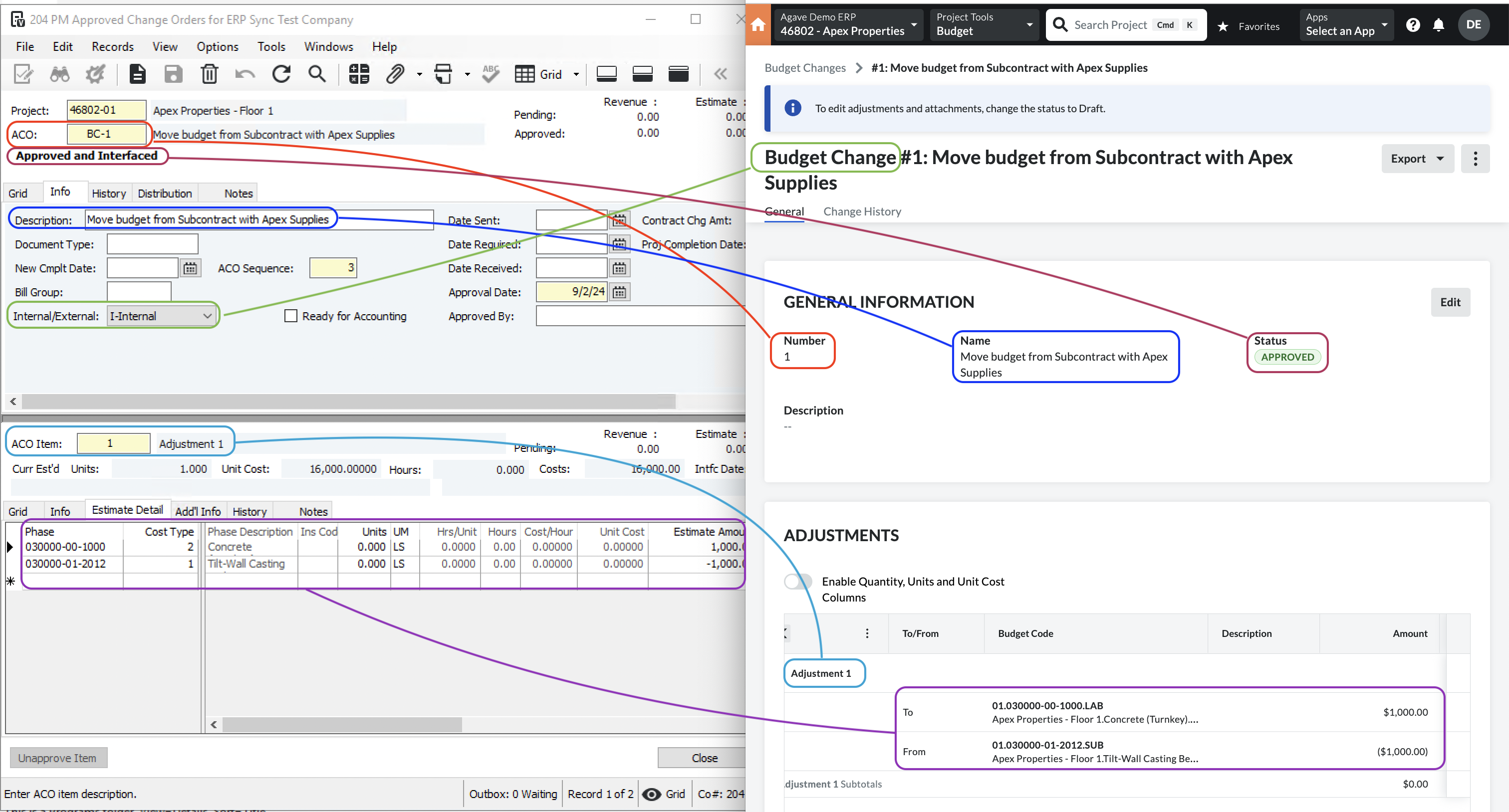 Procore and Vista Visual Mapping