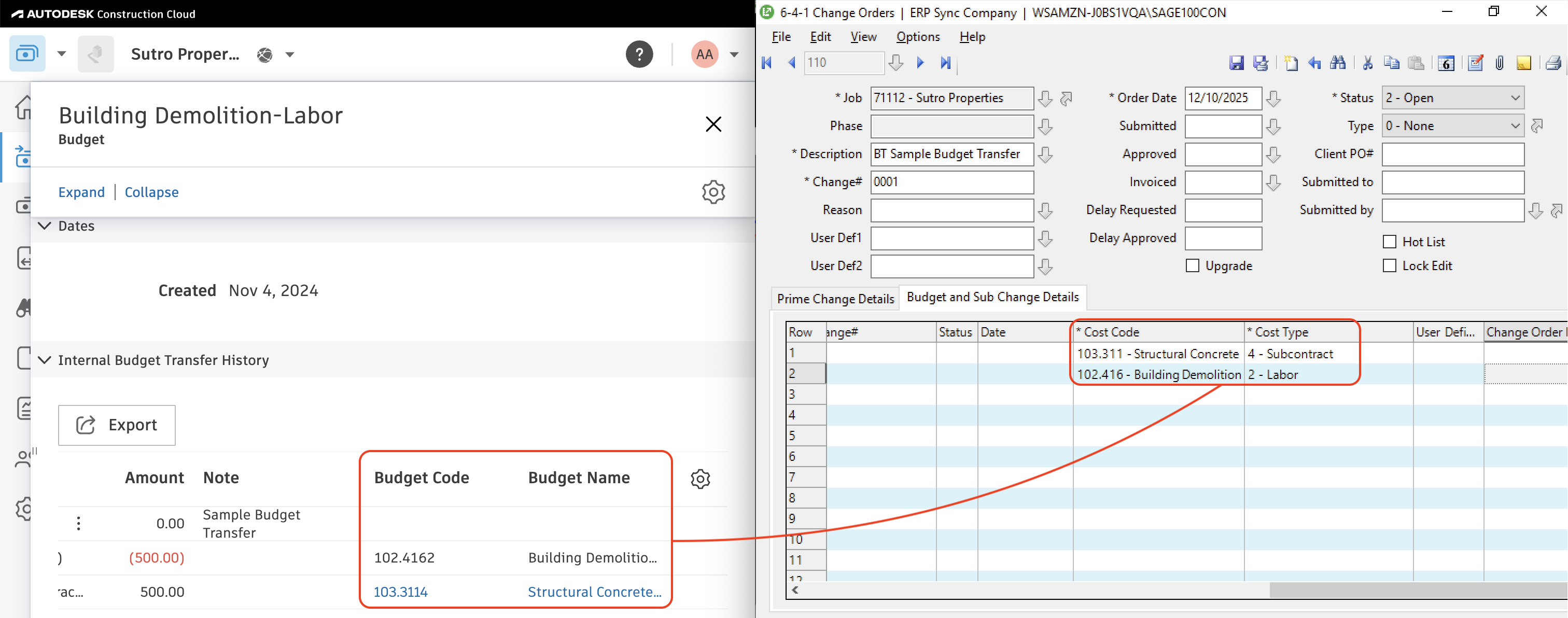 Autodesk Build and Sage 100