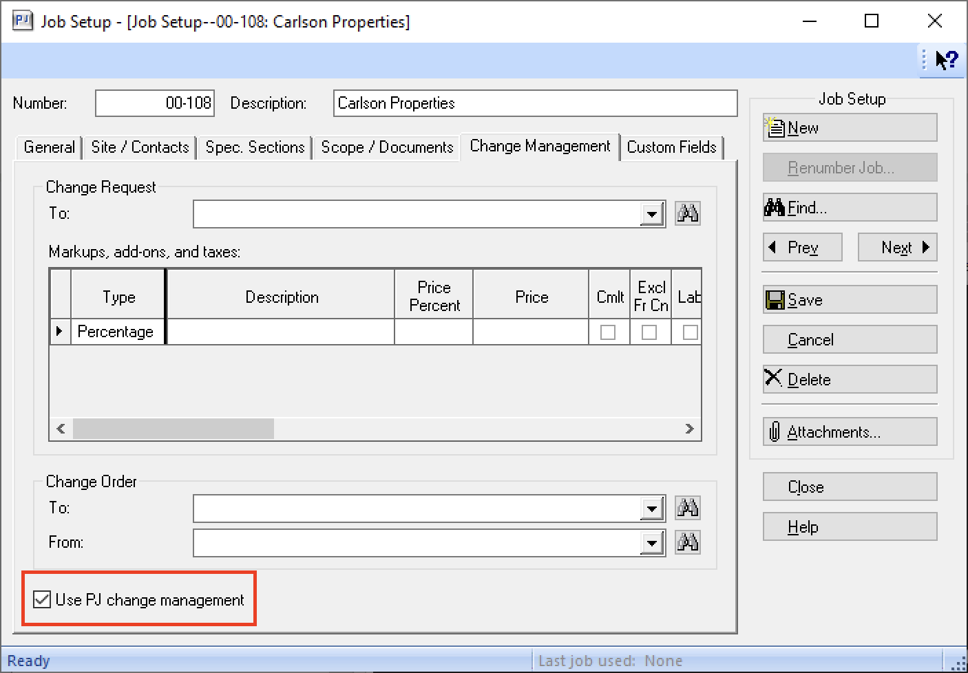 Sage 300 CRE Change Orders - Use PJ
