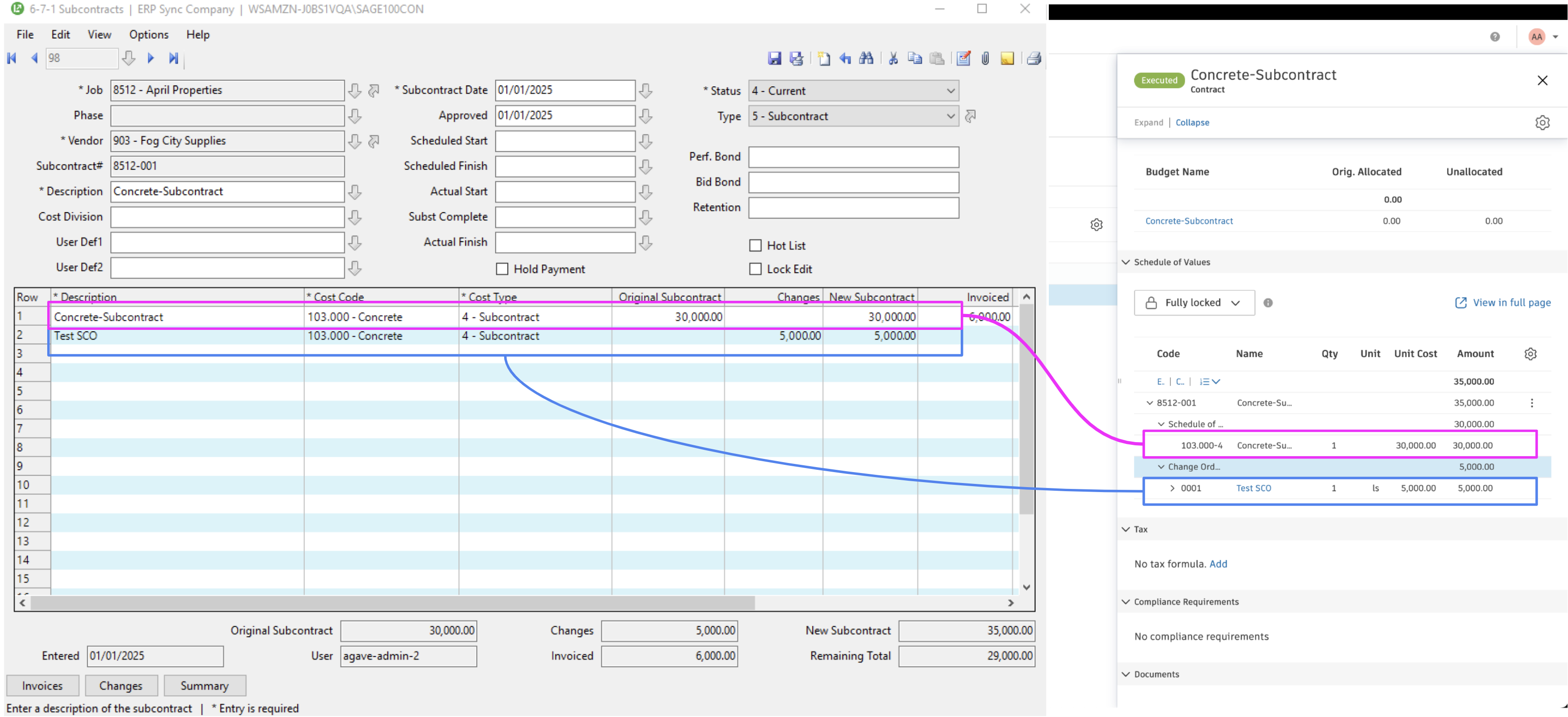 Autodesk Build and Sage 100 Change Orders Mapping