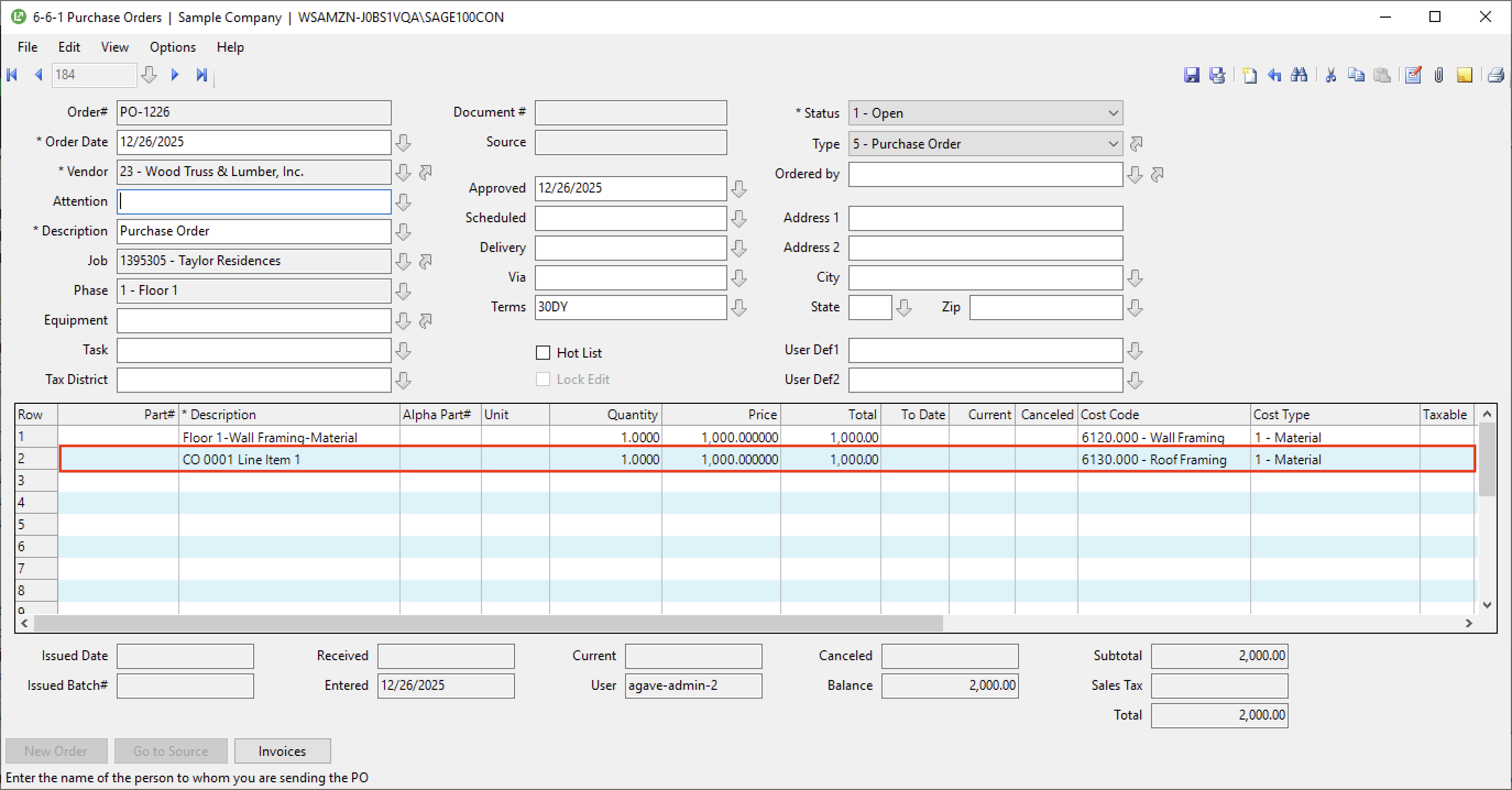 Autodesk Build and Sage 100 Change Orders Mapping