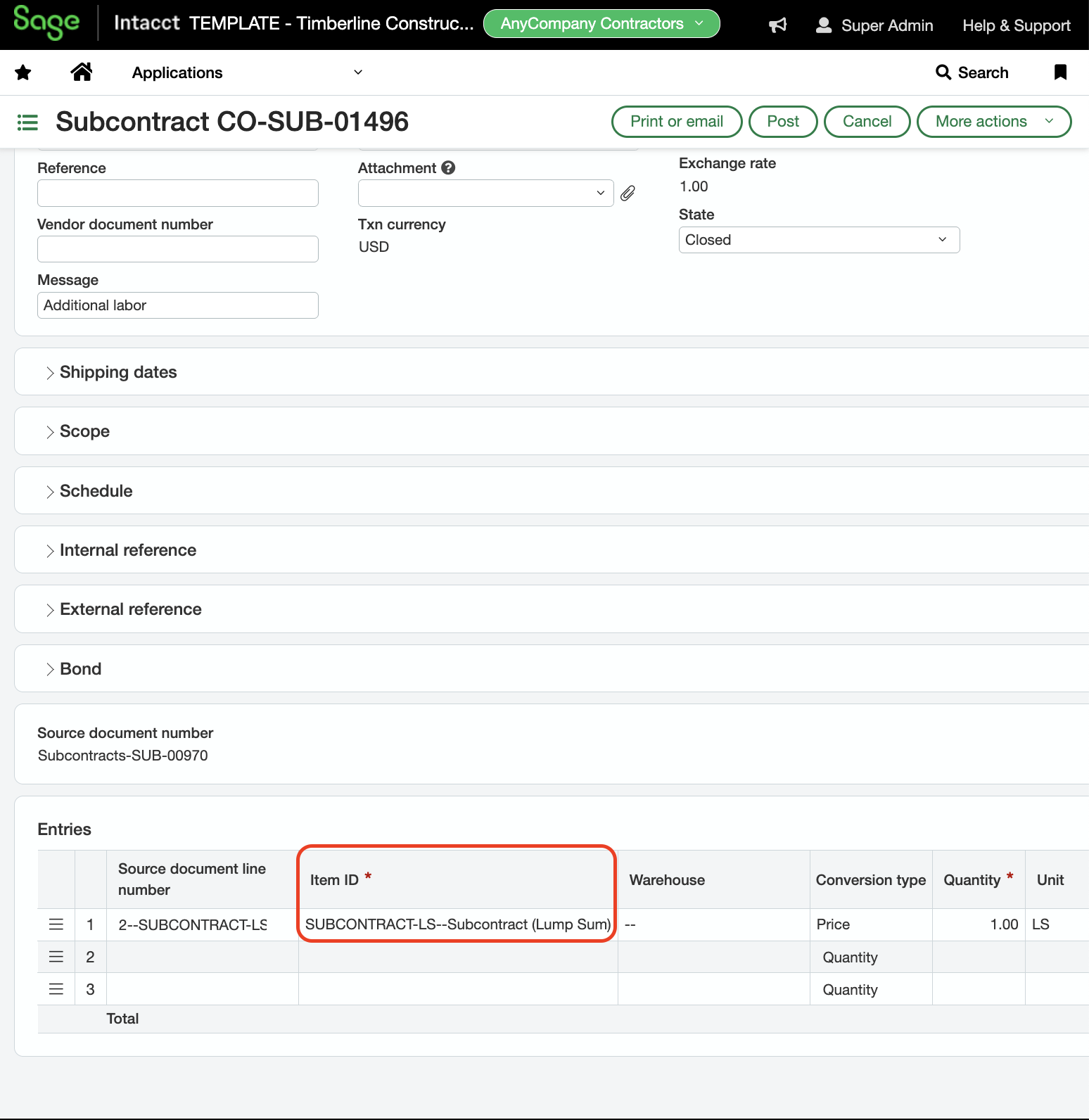 Autodesk Build and Sage Intacct Visual Mapping