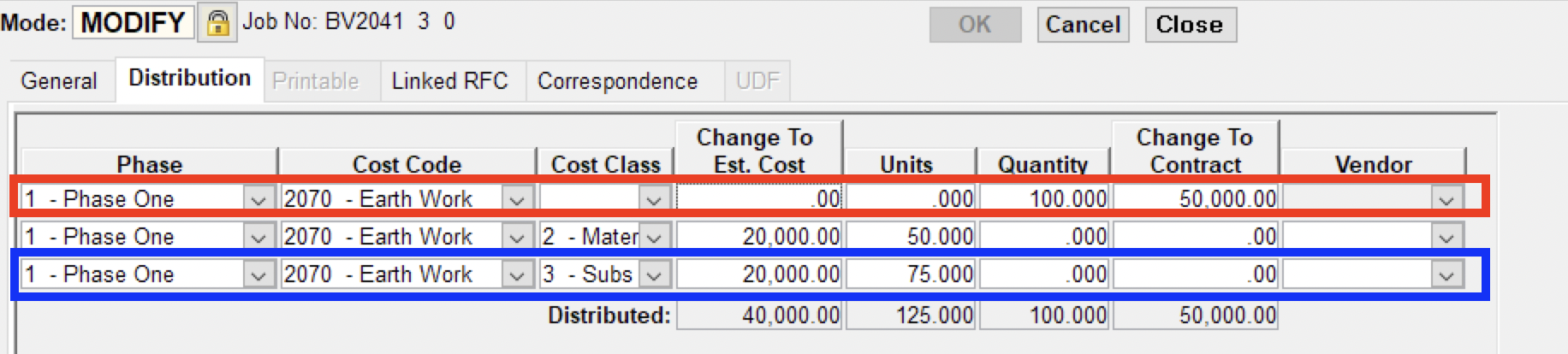 Procore and Foundation Revenue vs Cost Change Order Lines