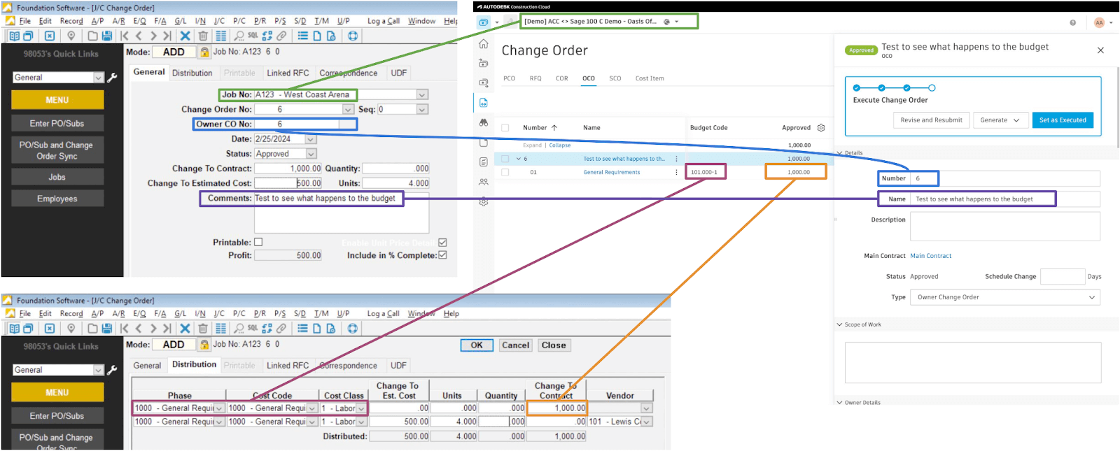 Autodesk Build and Foundation Change Orders Visual Mapping