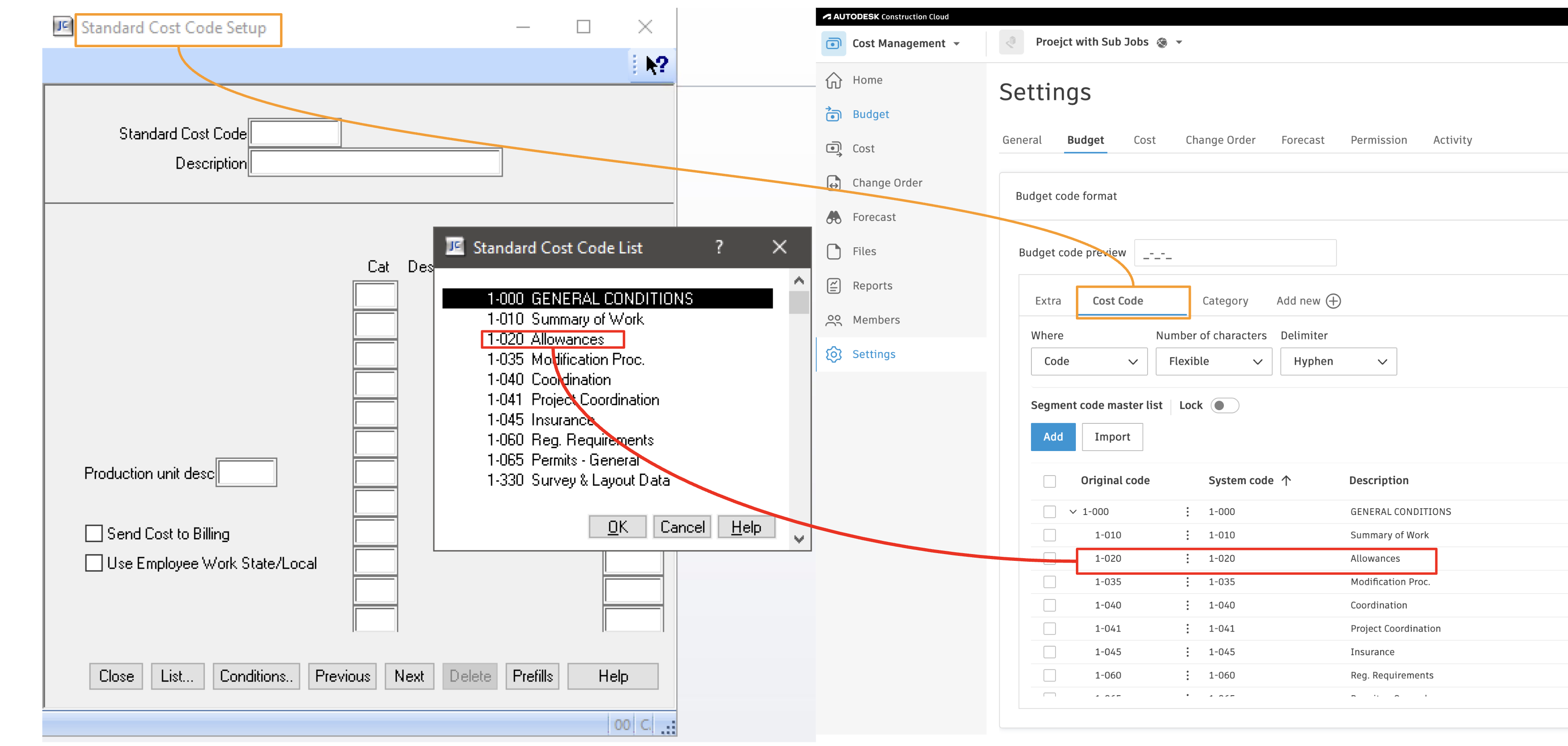 Autodesk Build and Sage 300 Cost Code Mapping
