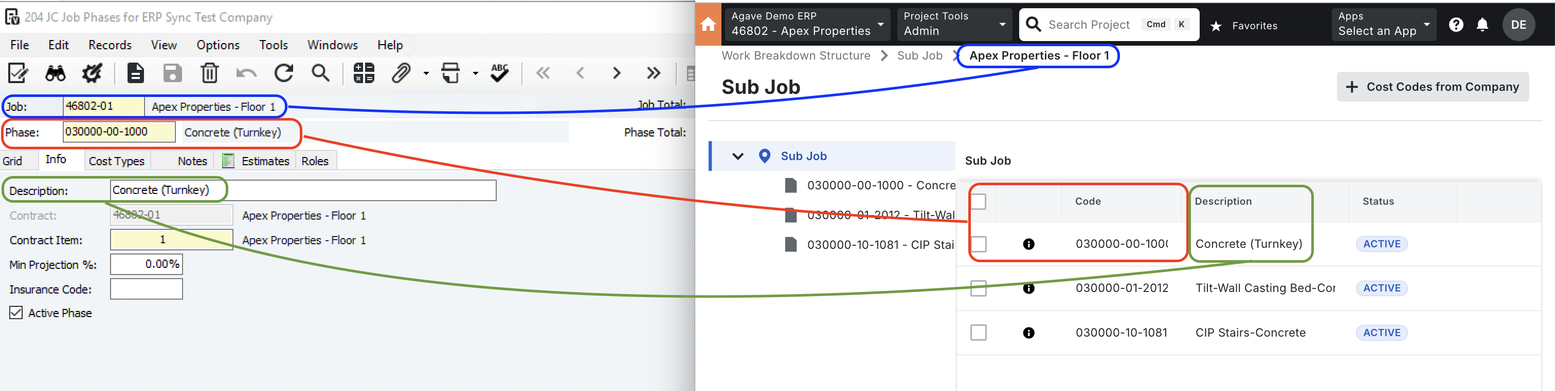 Procore and Vista Visual Mapping