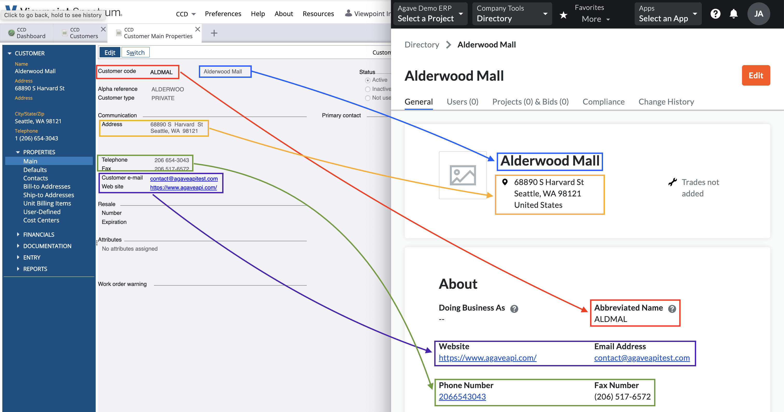 Procore and Spectrum AR Invoice Visual Mapping