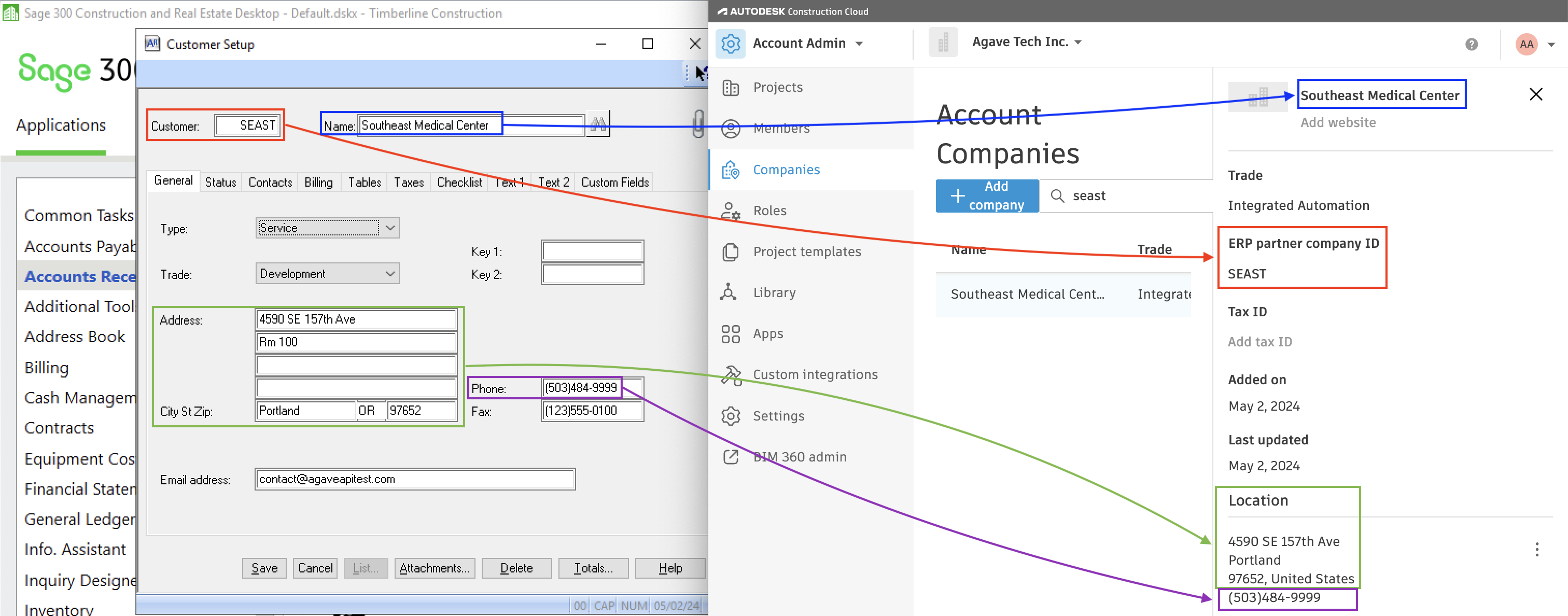 Autodesk Build and Sage 100 Vendors Mapping