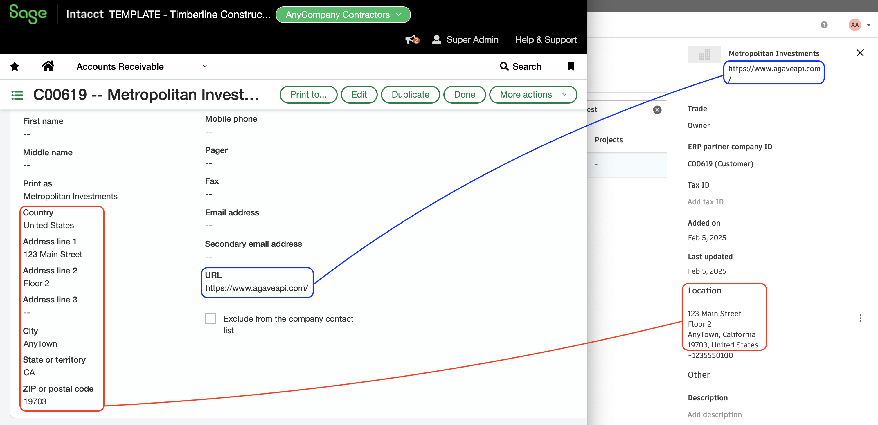 Autodesk Build and Sage Intacct Visual Mapping