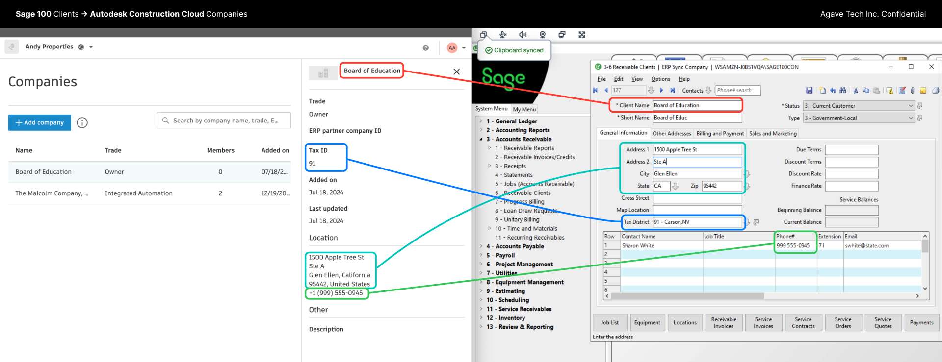 Autodesk Build and Sage 100 Customers Mapping