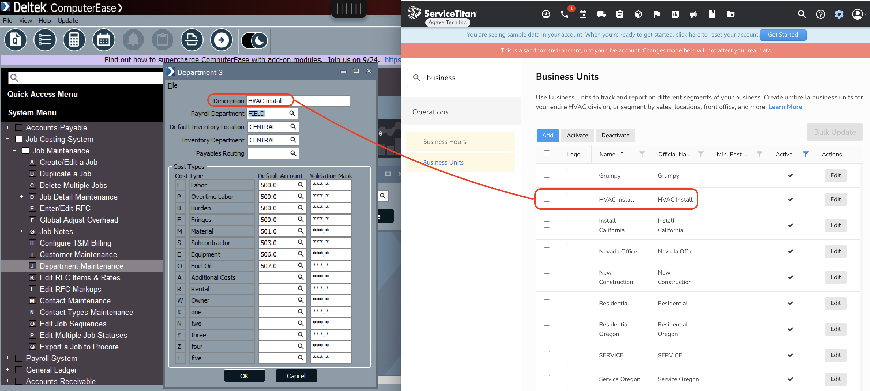 ServiceTitan and CPUE Visual Mapping