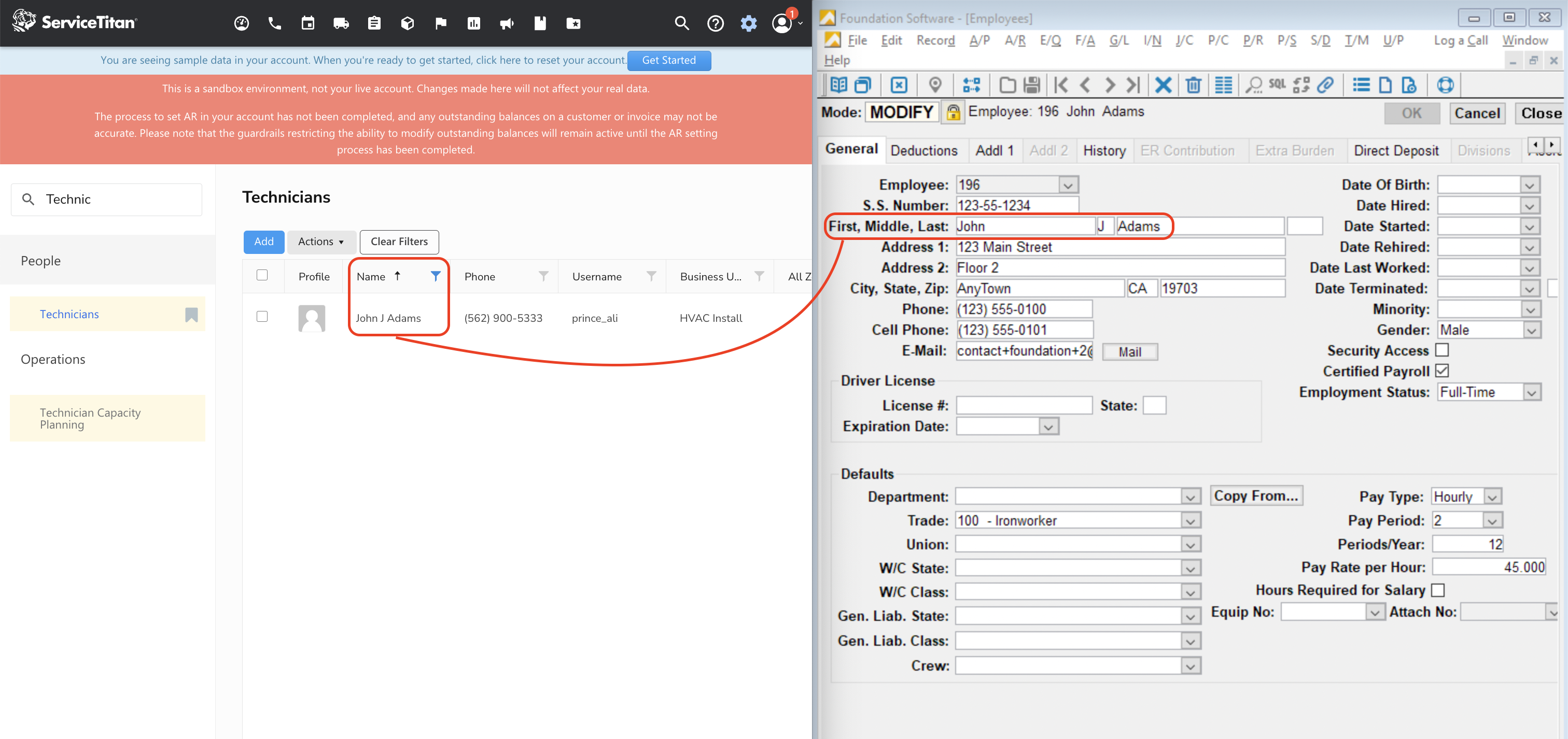 ServiceTitan and Foundation Visual Mapping