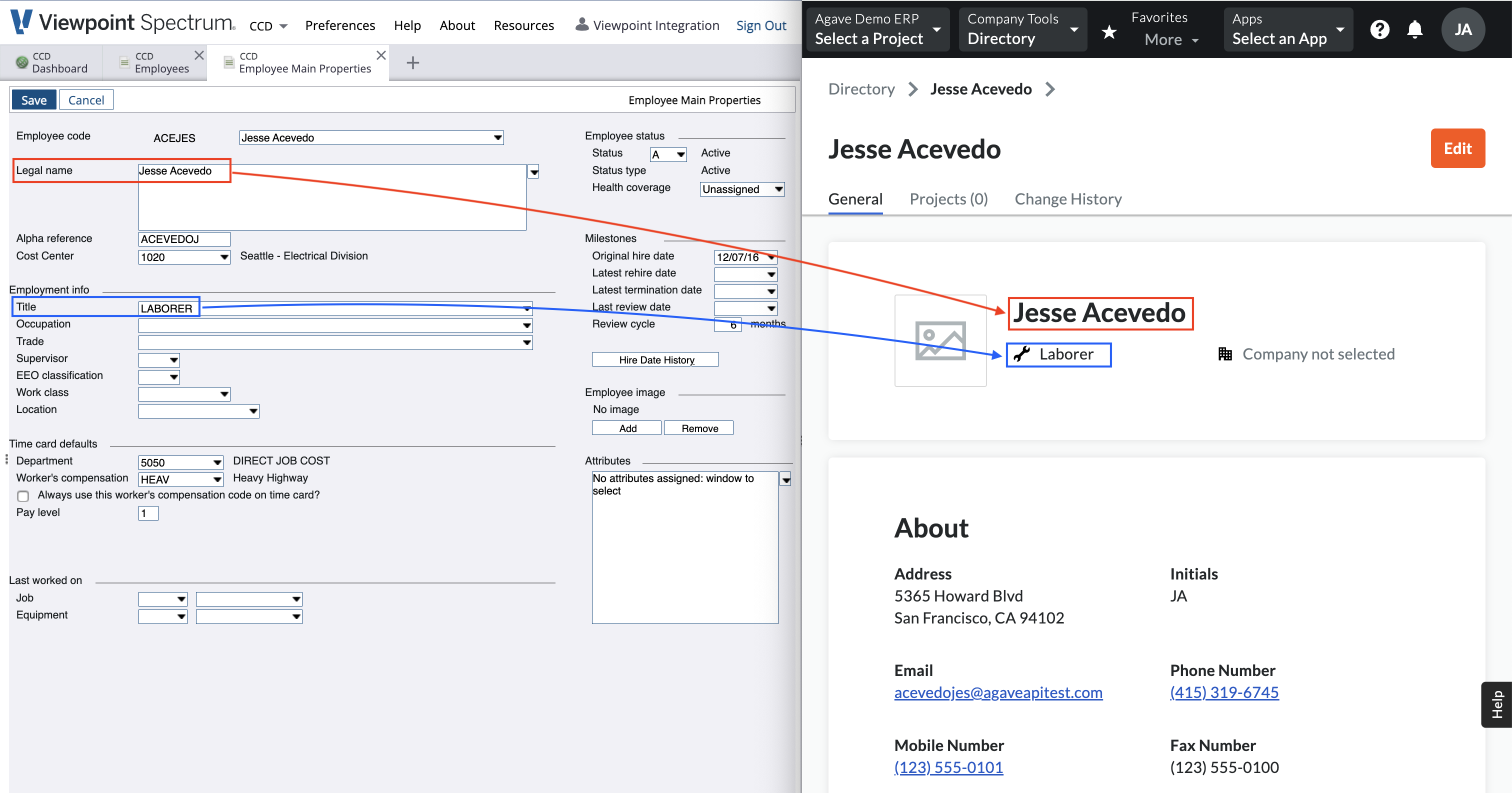 Procore and Spectrum AR Invoice Visual Mapping