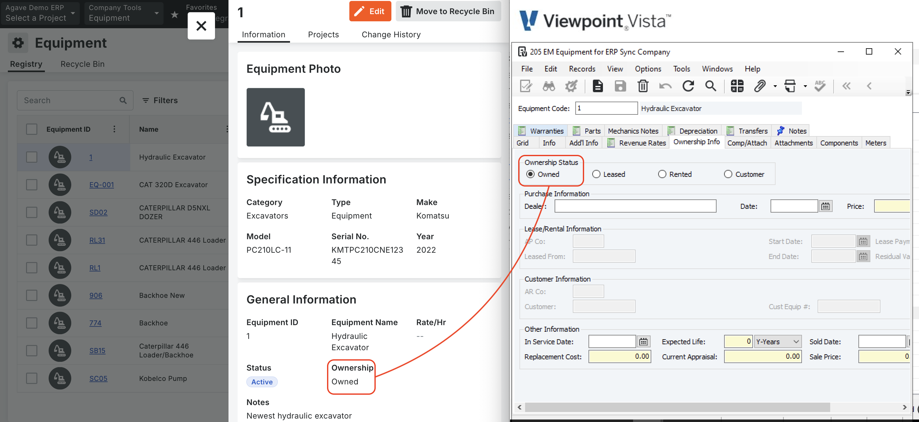 Vista and Procore Visual Mapping
