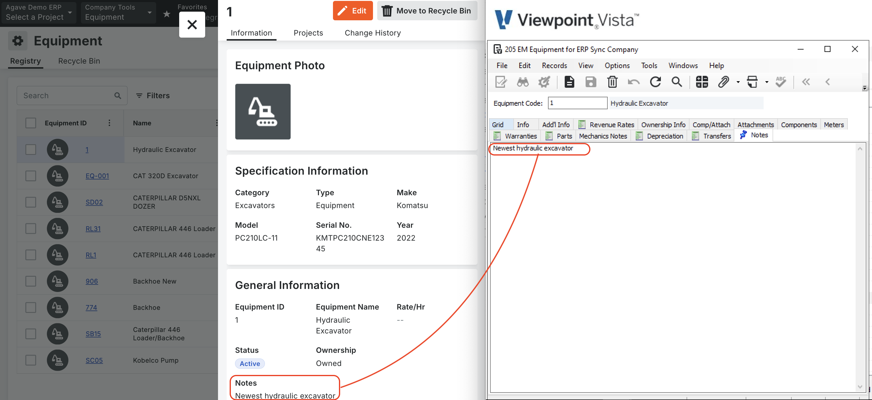 Vista and Procore Visual Mapping
