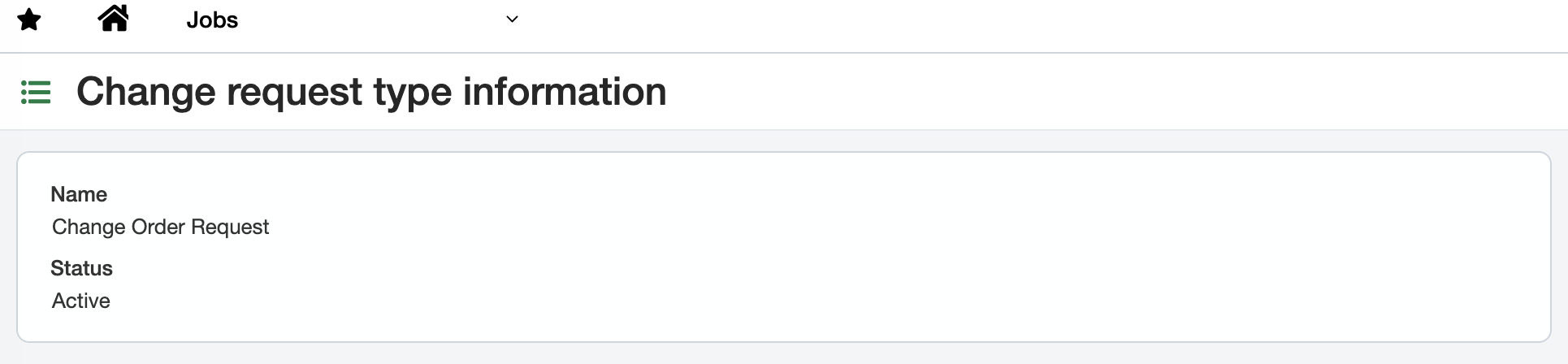 Sage Intacct Change Request Type