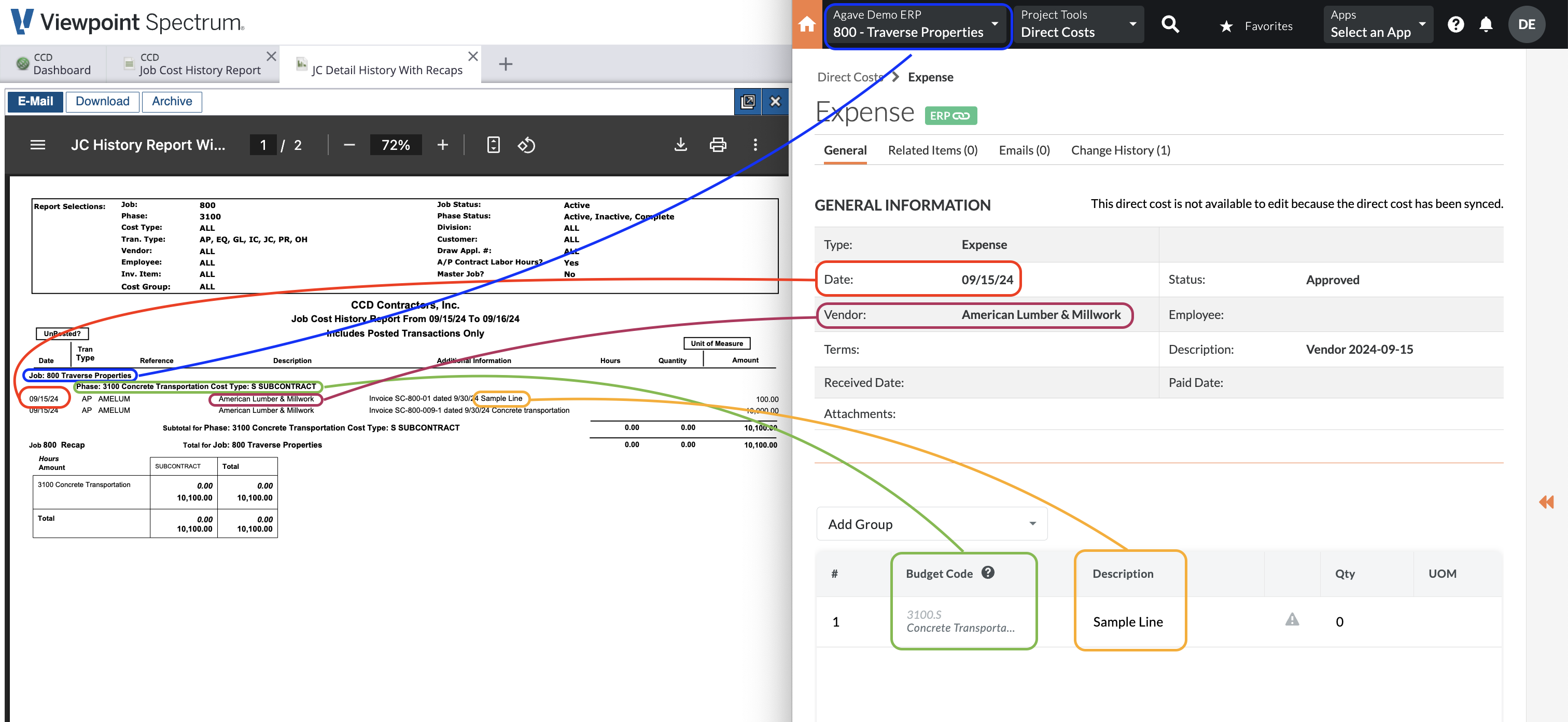 Procore and Spectrum Visual Mapping