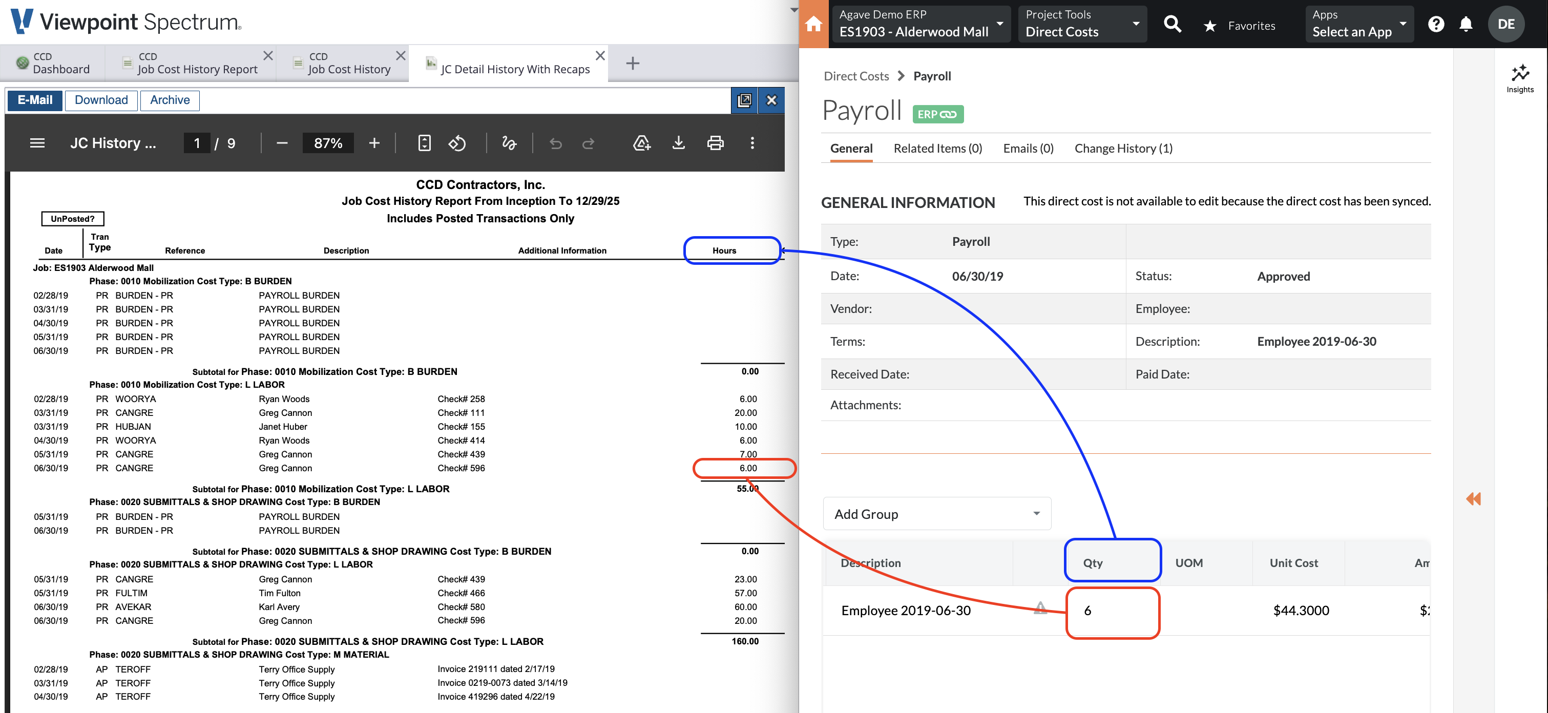 Procore and Spectrum Visual Mapping