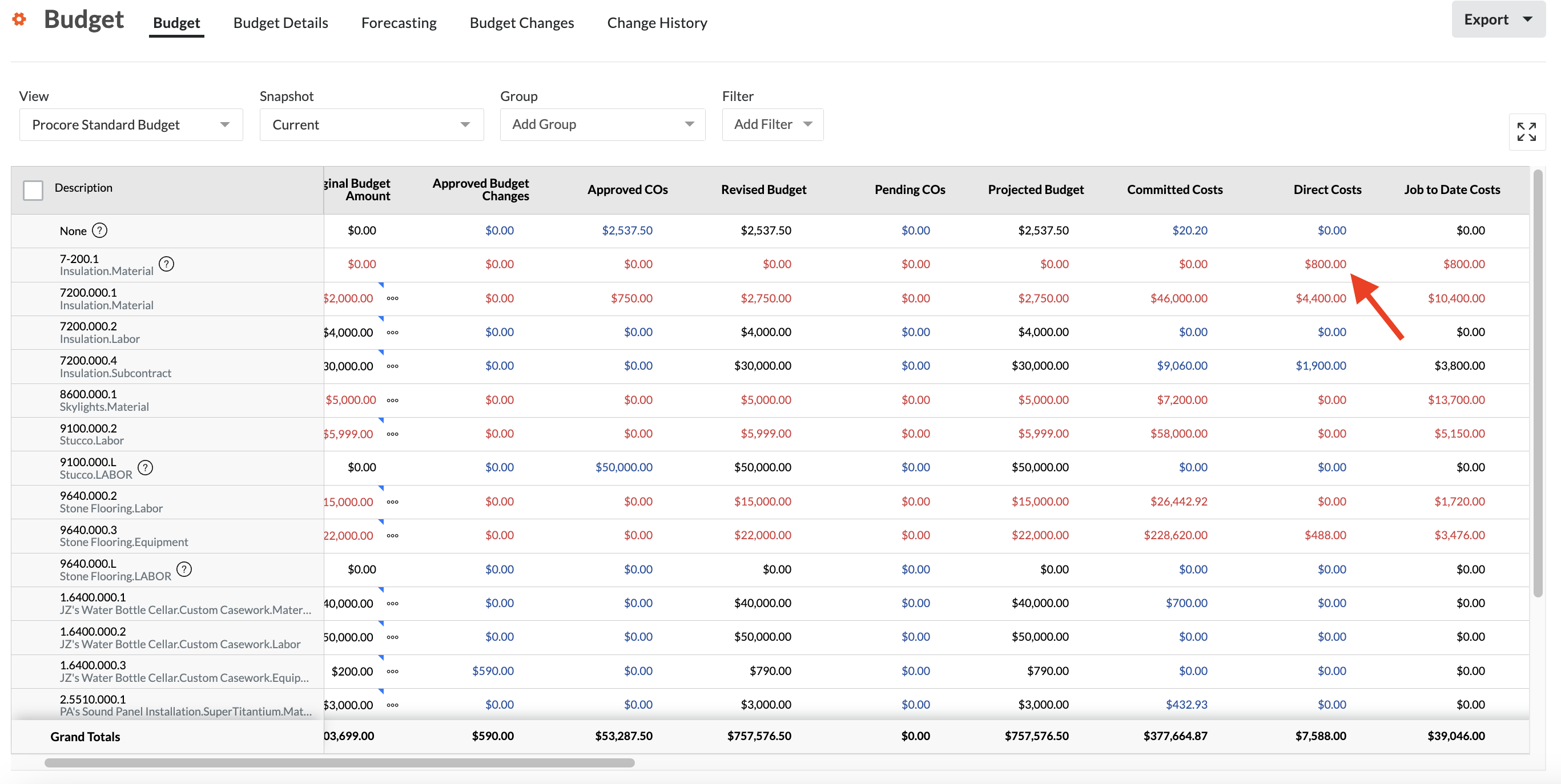 Procore and Sage 100 Job Costs Visual Mapping