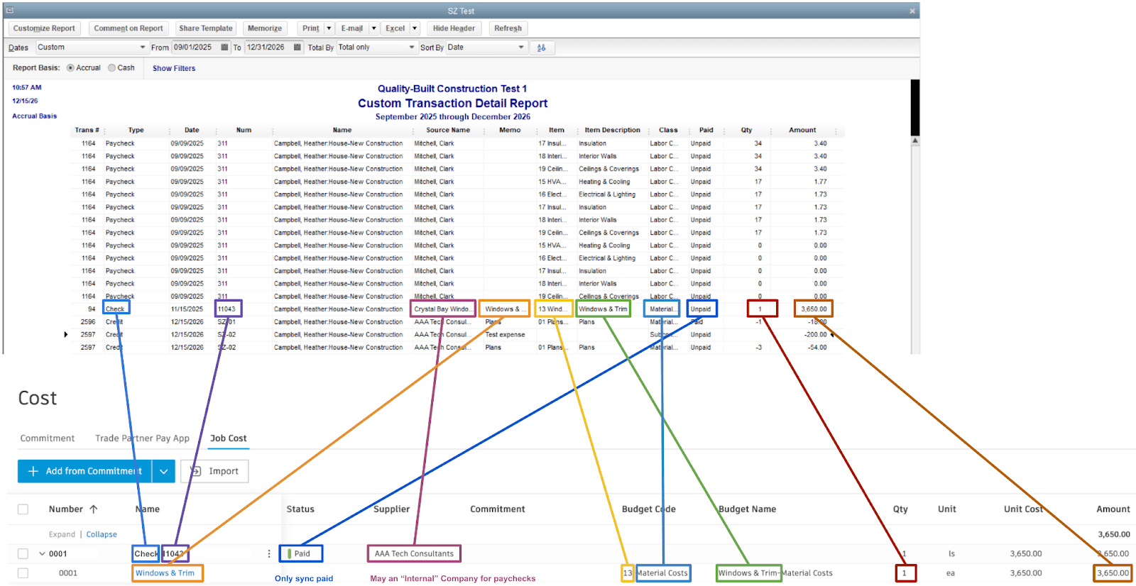 Autodesk Build and QuickBooks Desktop Job Costs Visual Mapping