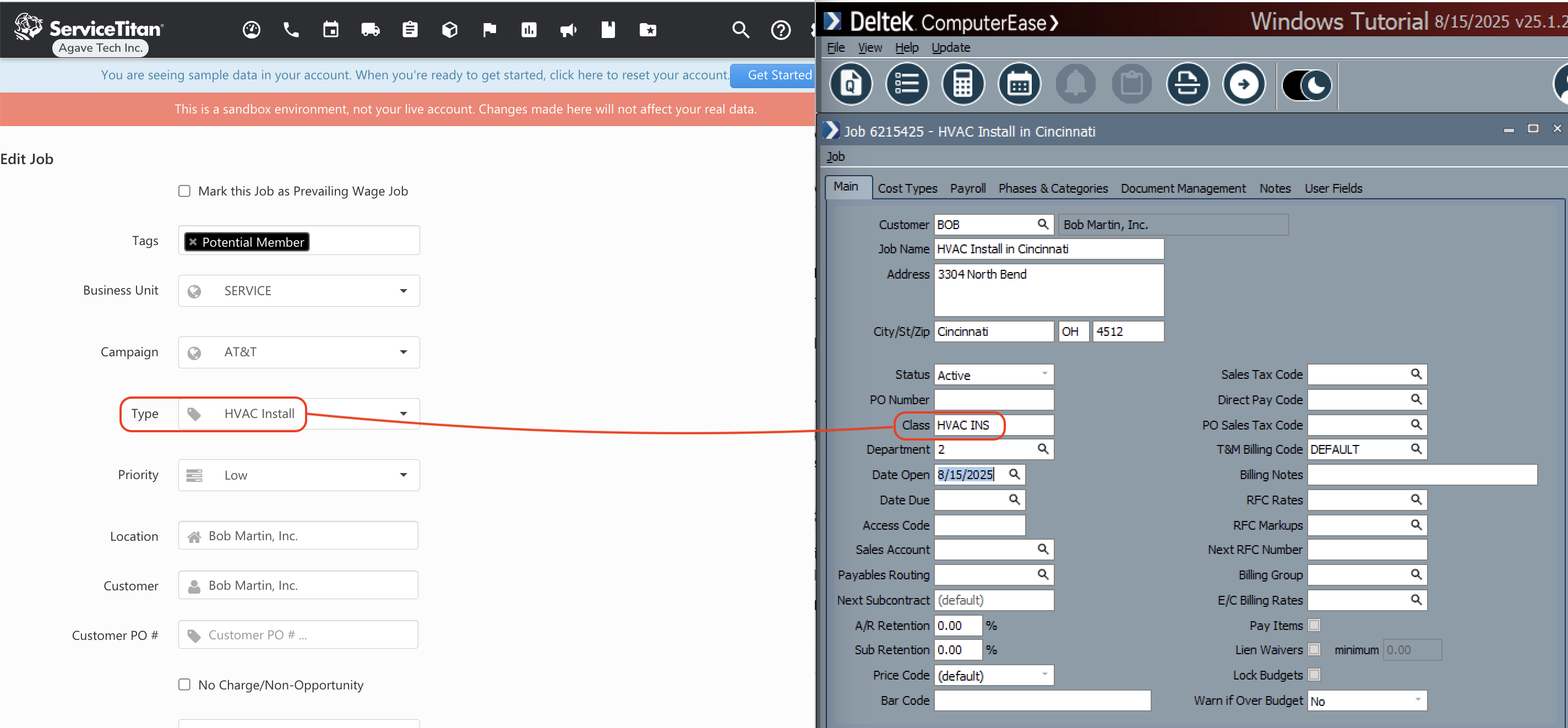 ServiceTitan and Deltek Customers Visual Mapping