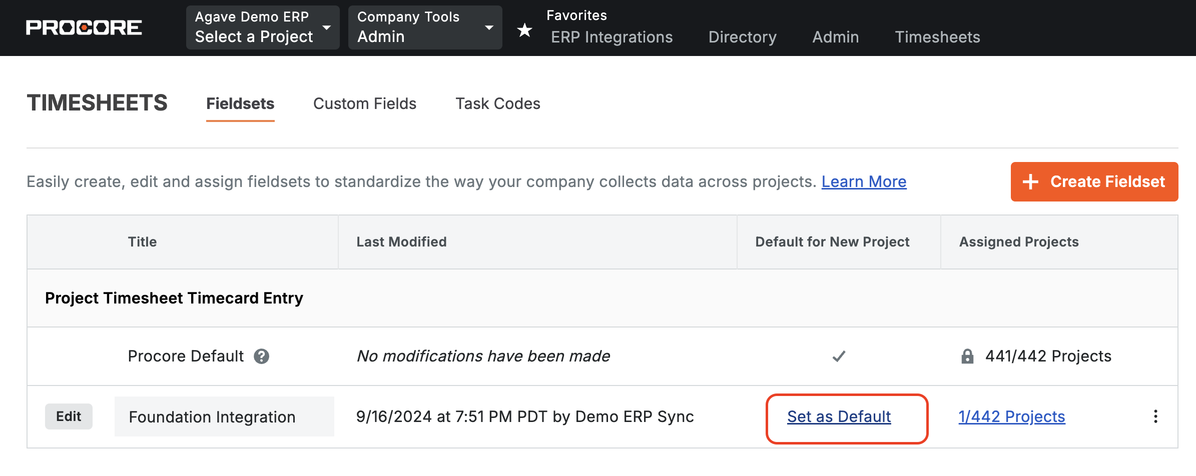 Procore and Foundation Per Diem