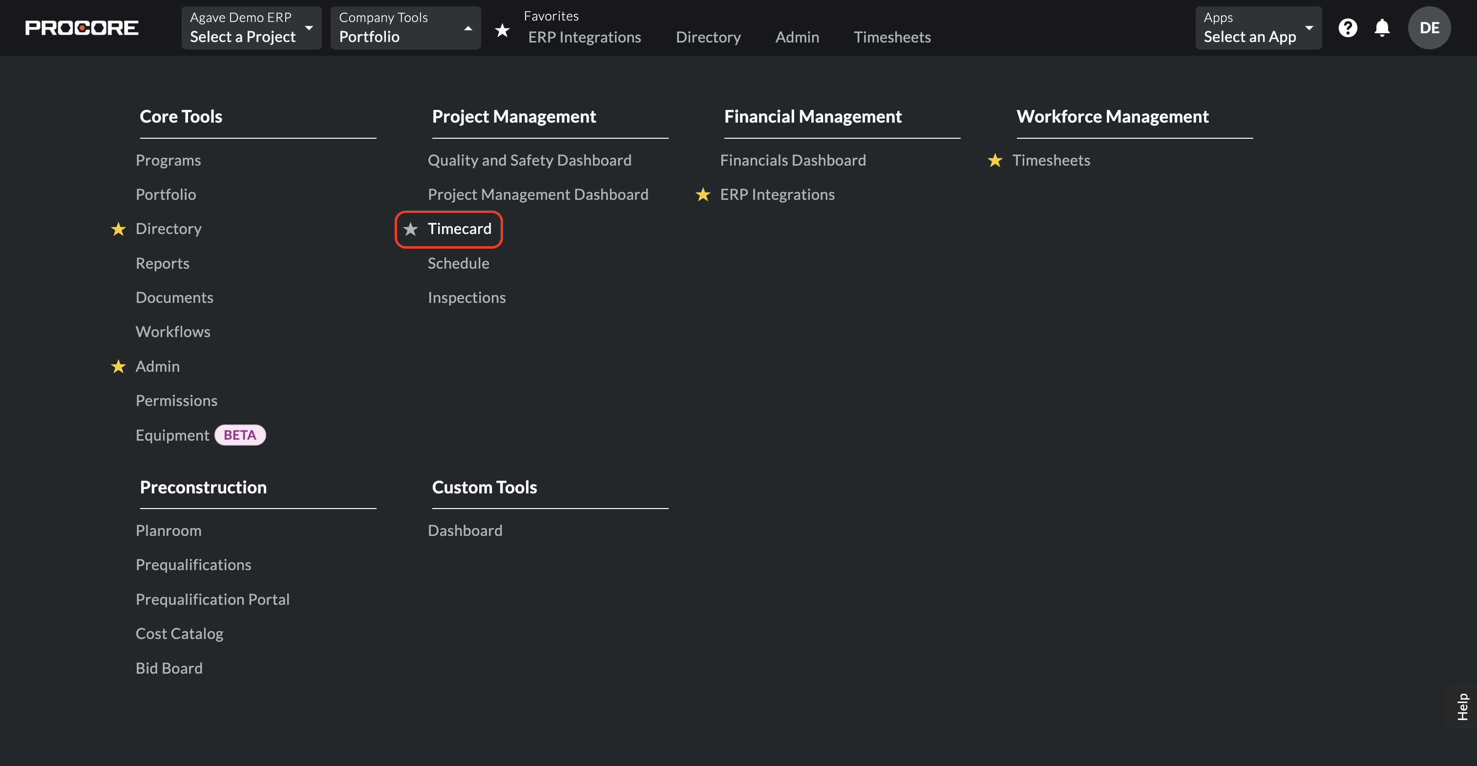 Procore and Foundation Per Diem