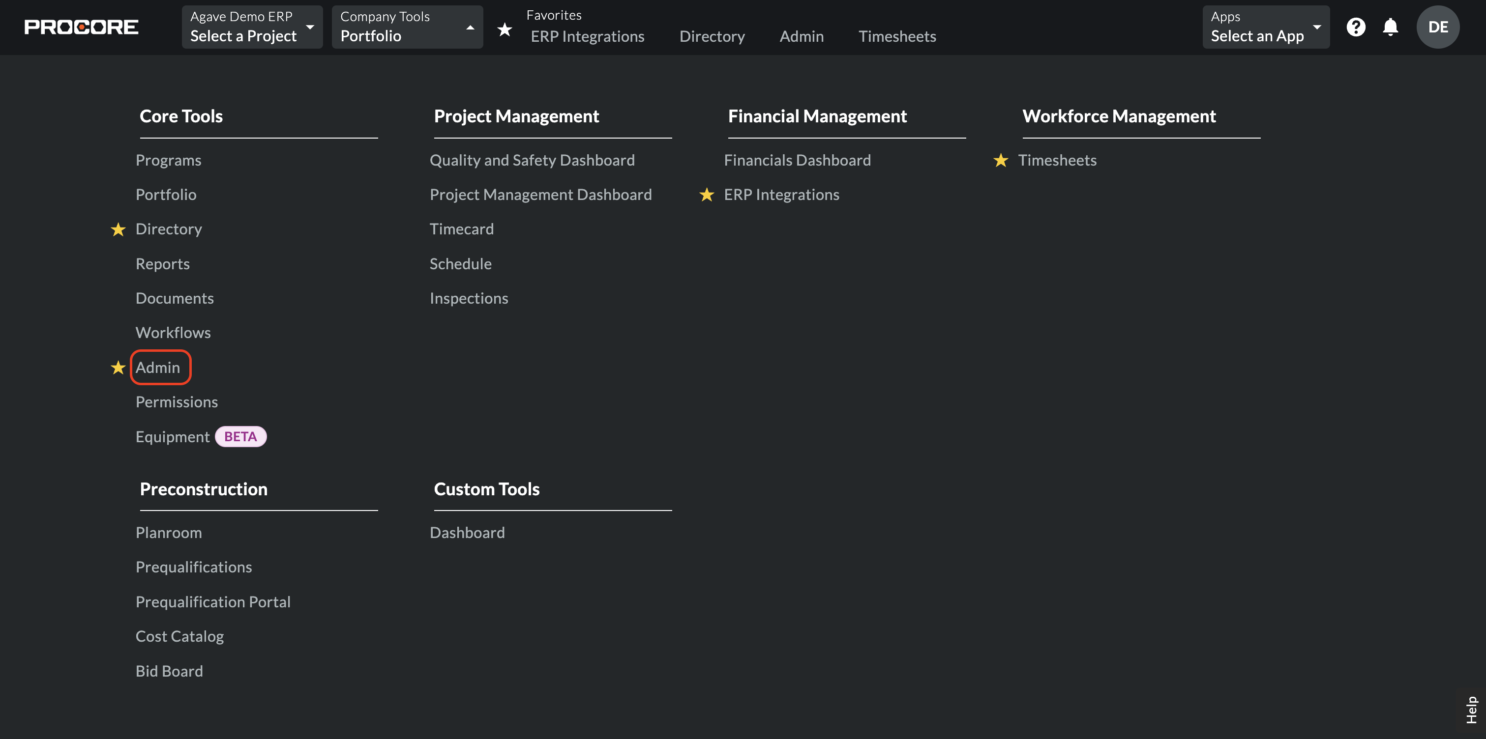 Procore and Foundation Per Diem