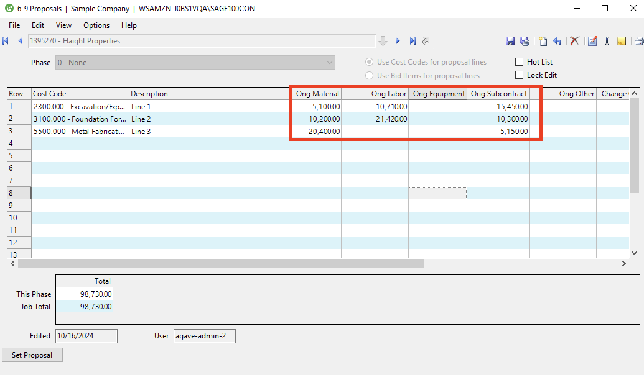 Procore and Sage 100 Prime Contract Visual Mapping